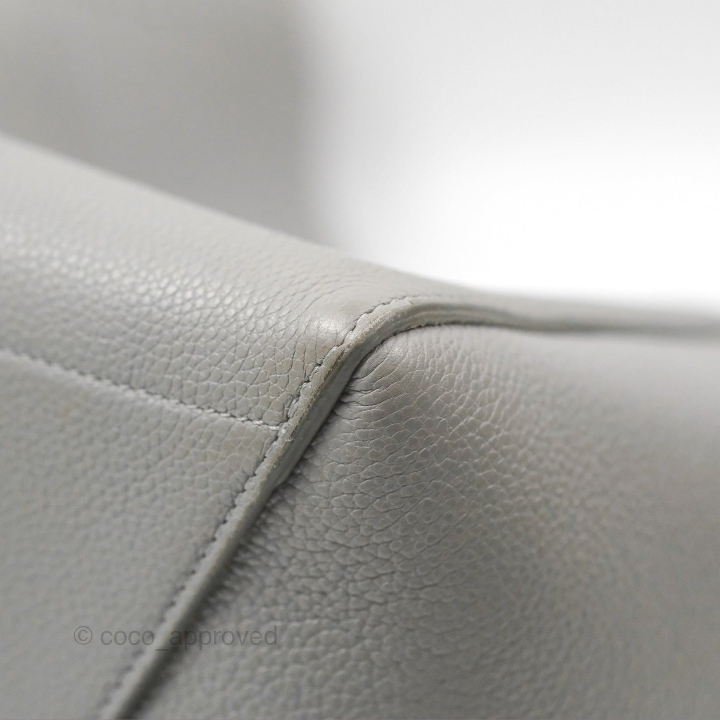 Celine Sangle Bucket Bag Grained Calfskin Grey