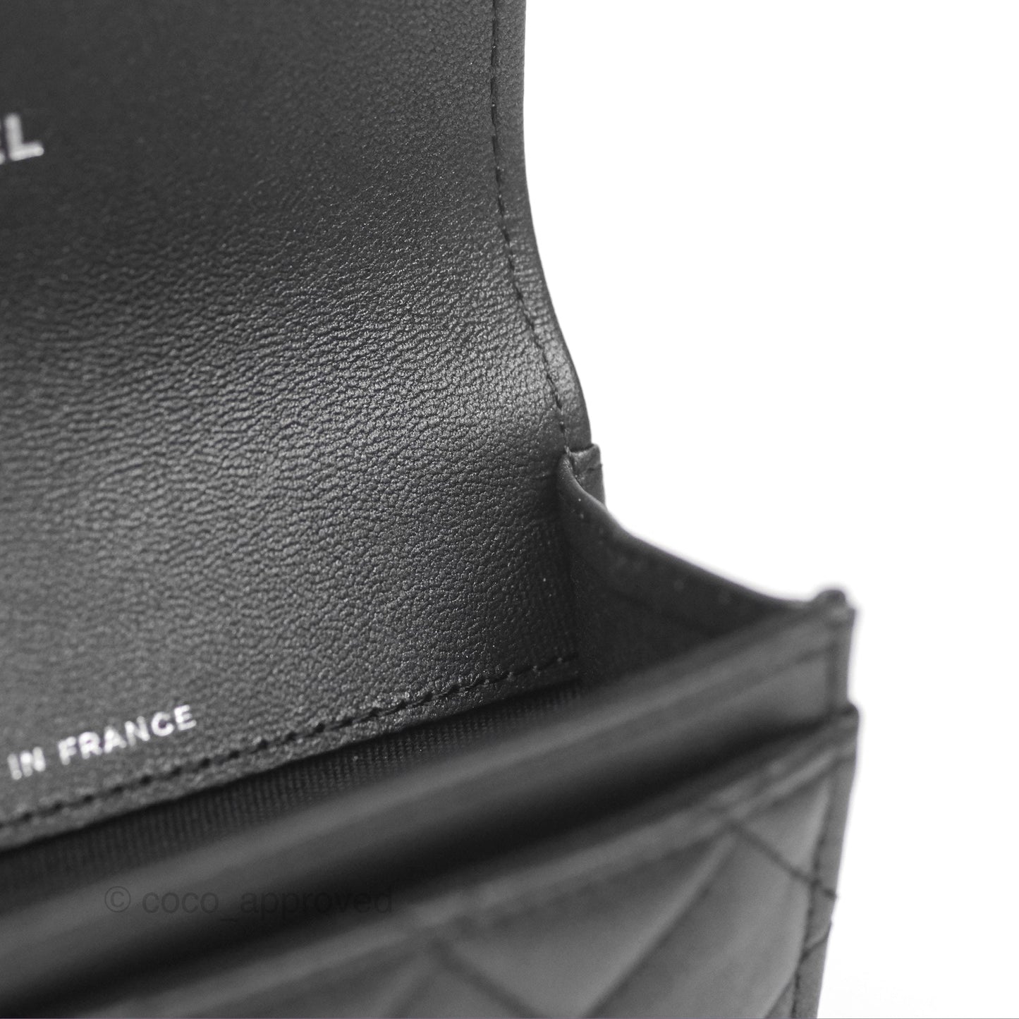 Chanel Classic Flap Card Holder Quilted Iridescent So Black