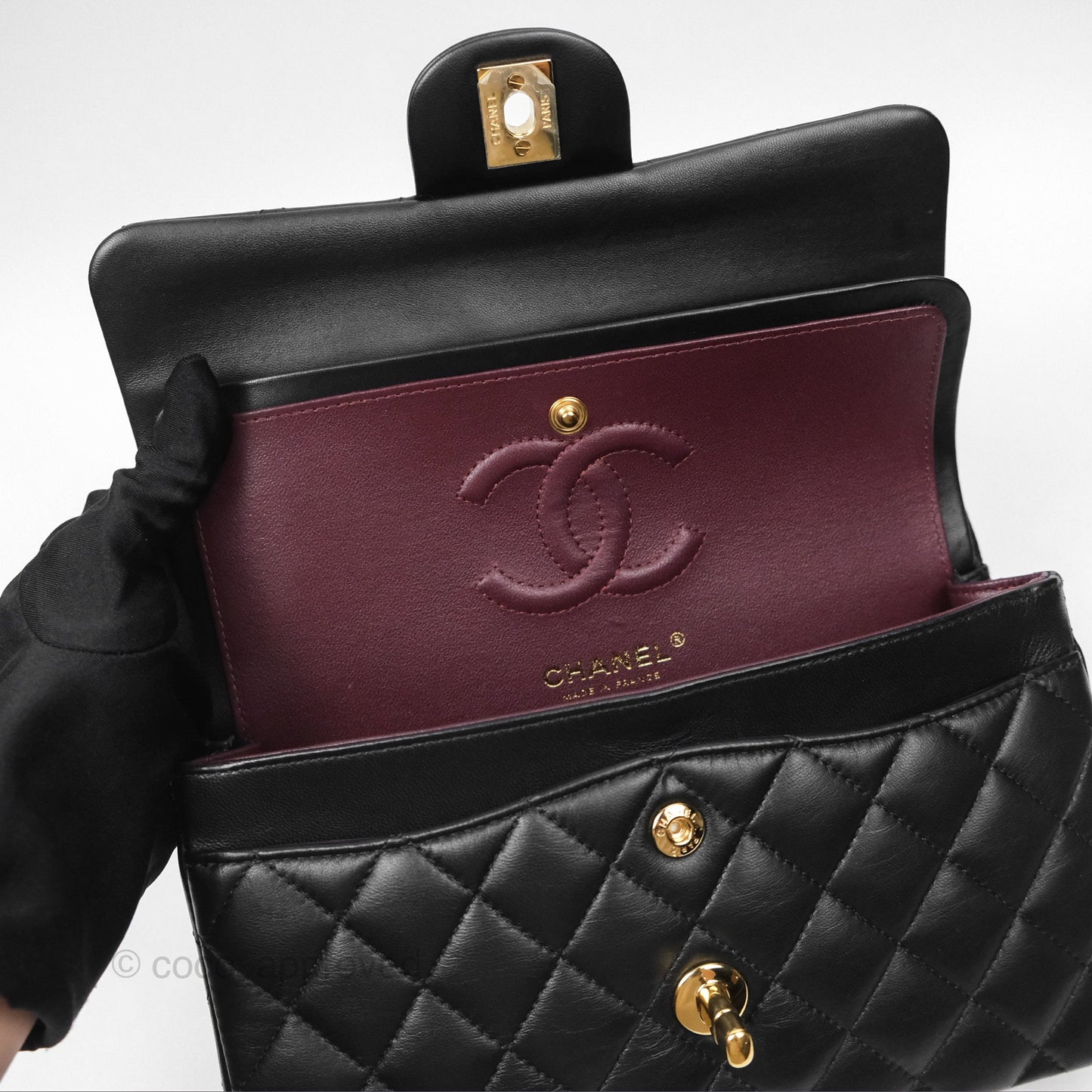 Chanel Small S/M Classic Flap Black Lambskin Gold Hardware
