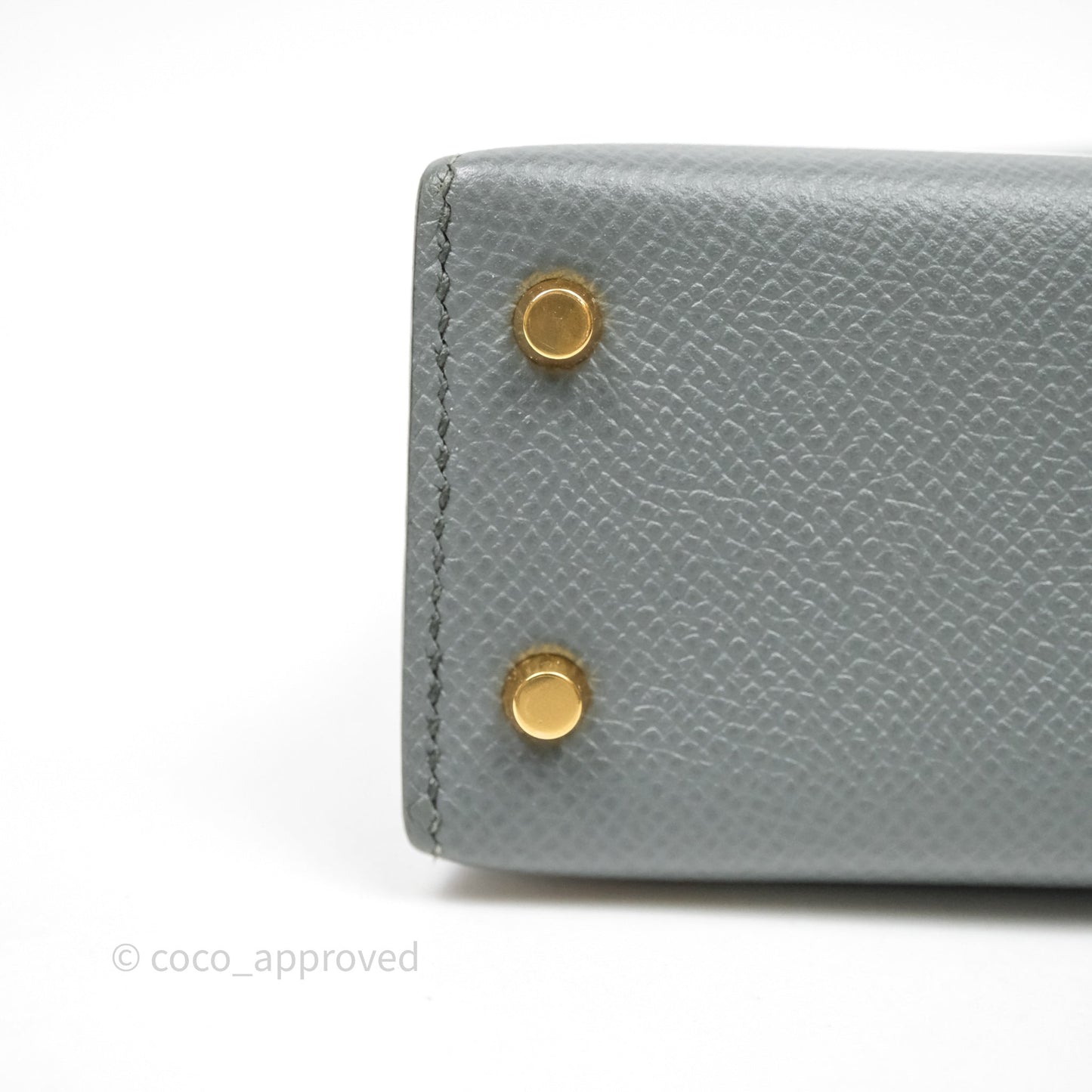 Hermès Mini Kelly Vert Amande 63 Epsom Gold Hardware