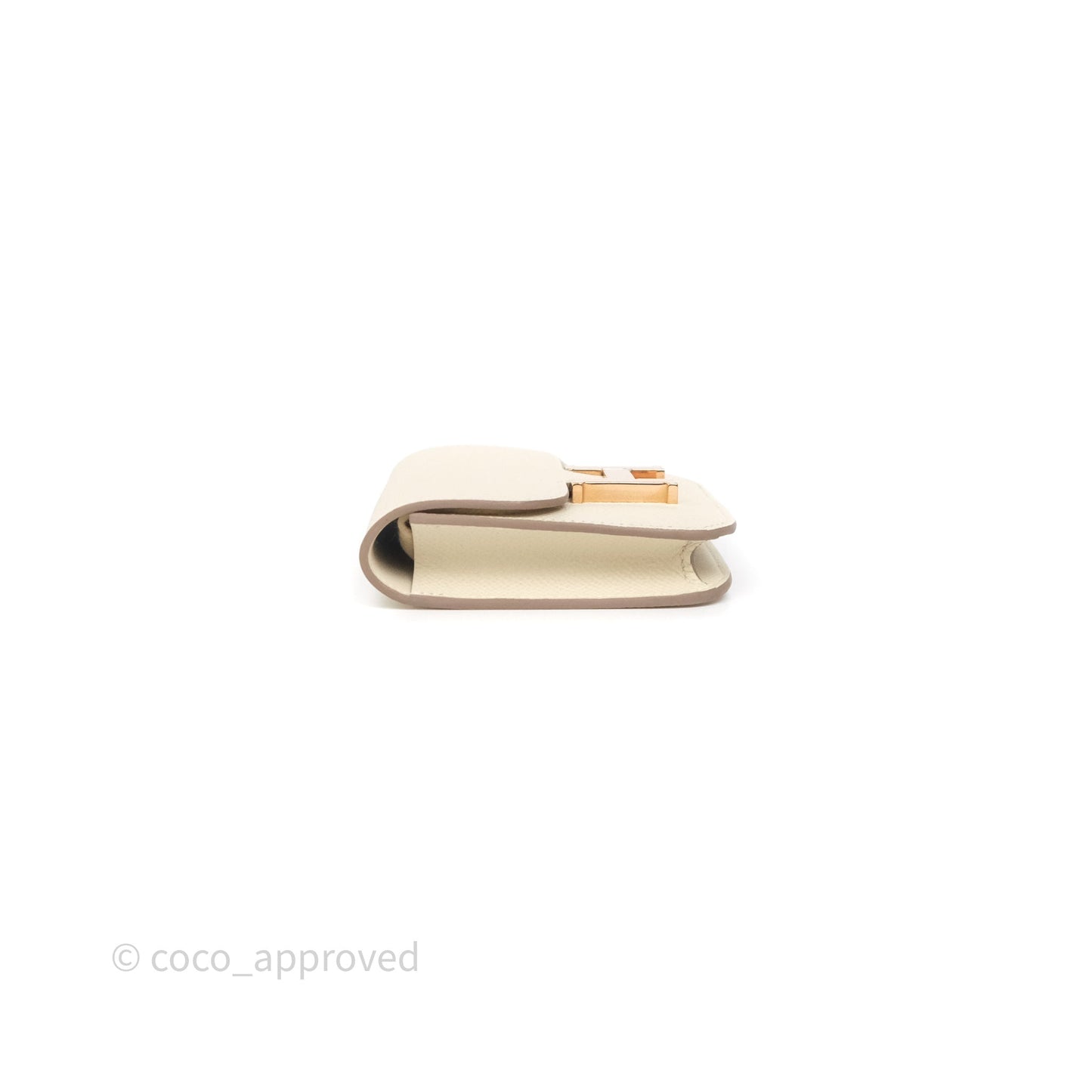 Hermès Constance Slim Wallet Craie 10 Epsom Rose Gold Hardware