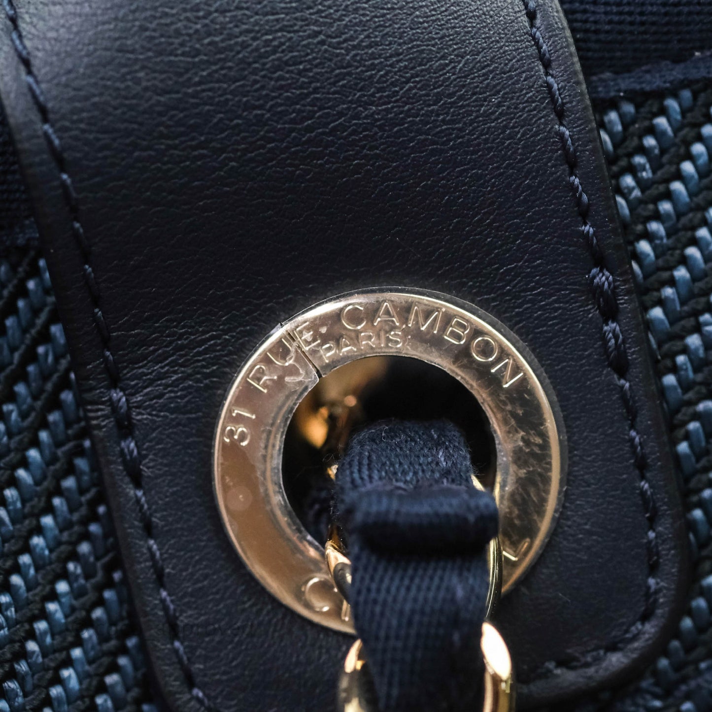 Chanel Canvas Large Deauville Tote Navy Blue