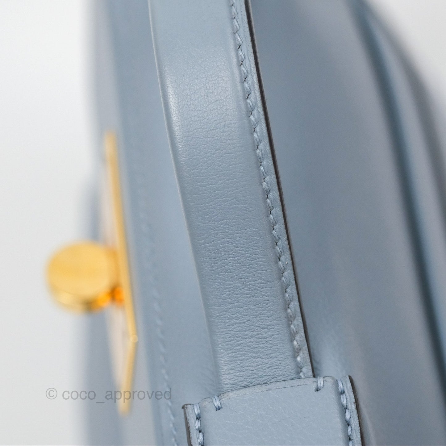 Hermès 24/24 21 Mini Bleu Lin J7 Evercolor/ Swift Gold Hardware