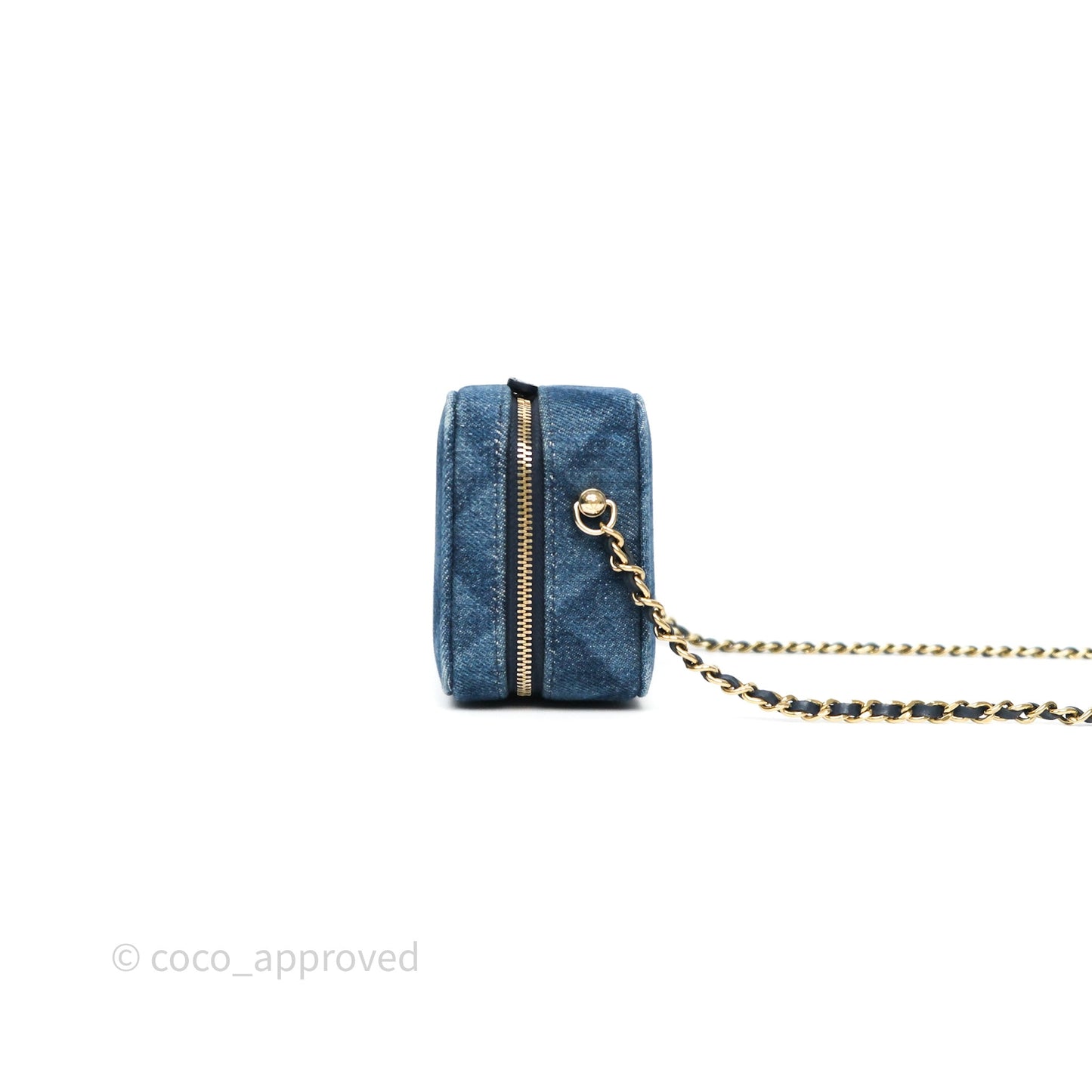 Chanel Camera Bag Quilted Denim Gold Hardware