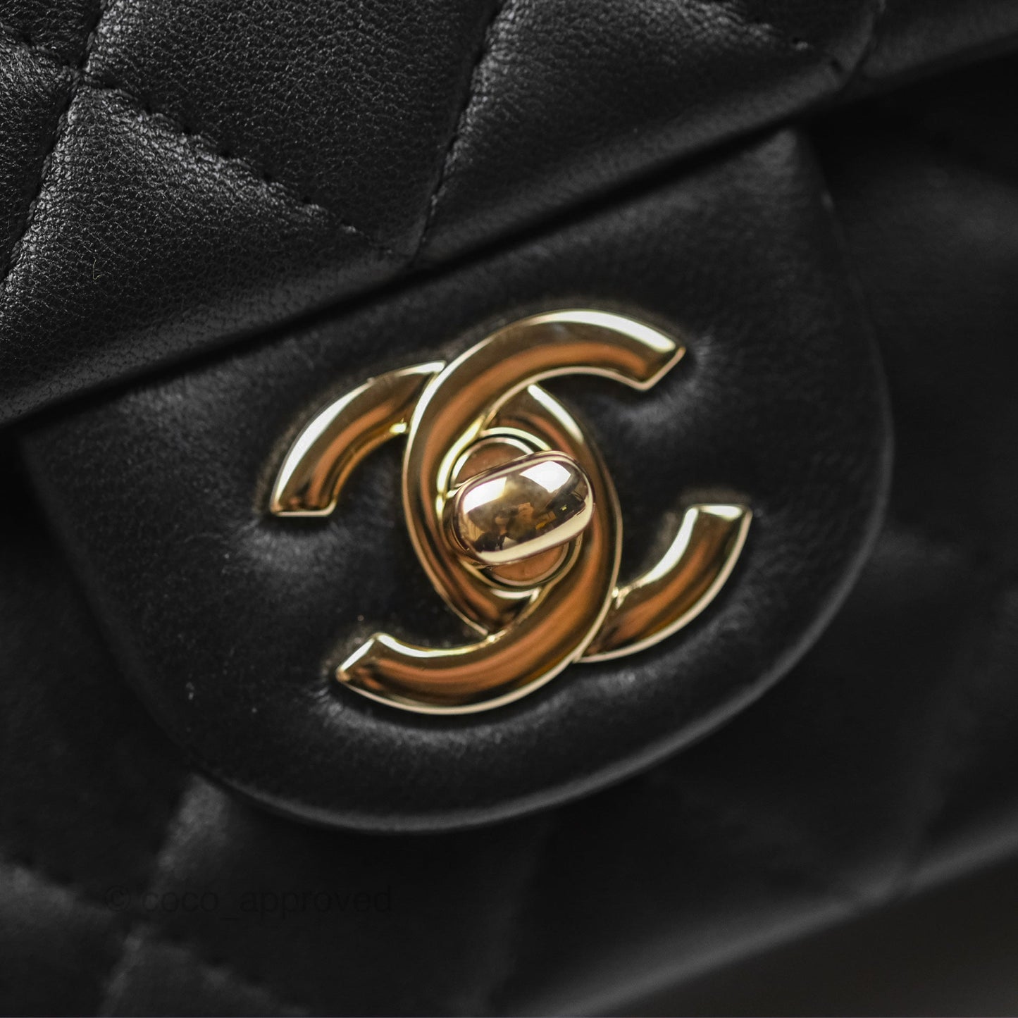 Chanel Top Handle Mini Rectangular Flap Black Lambskin Gold Hardware