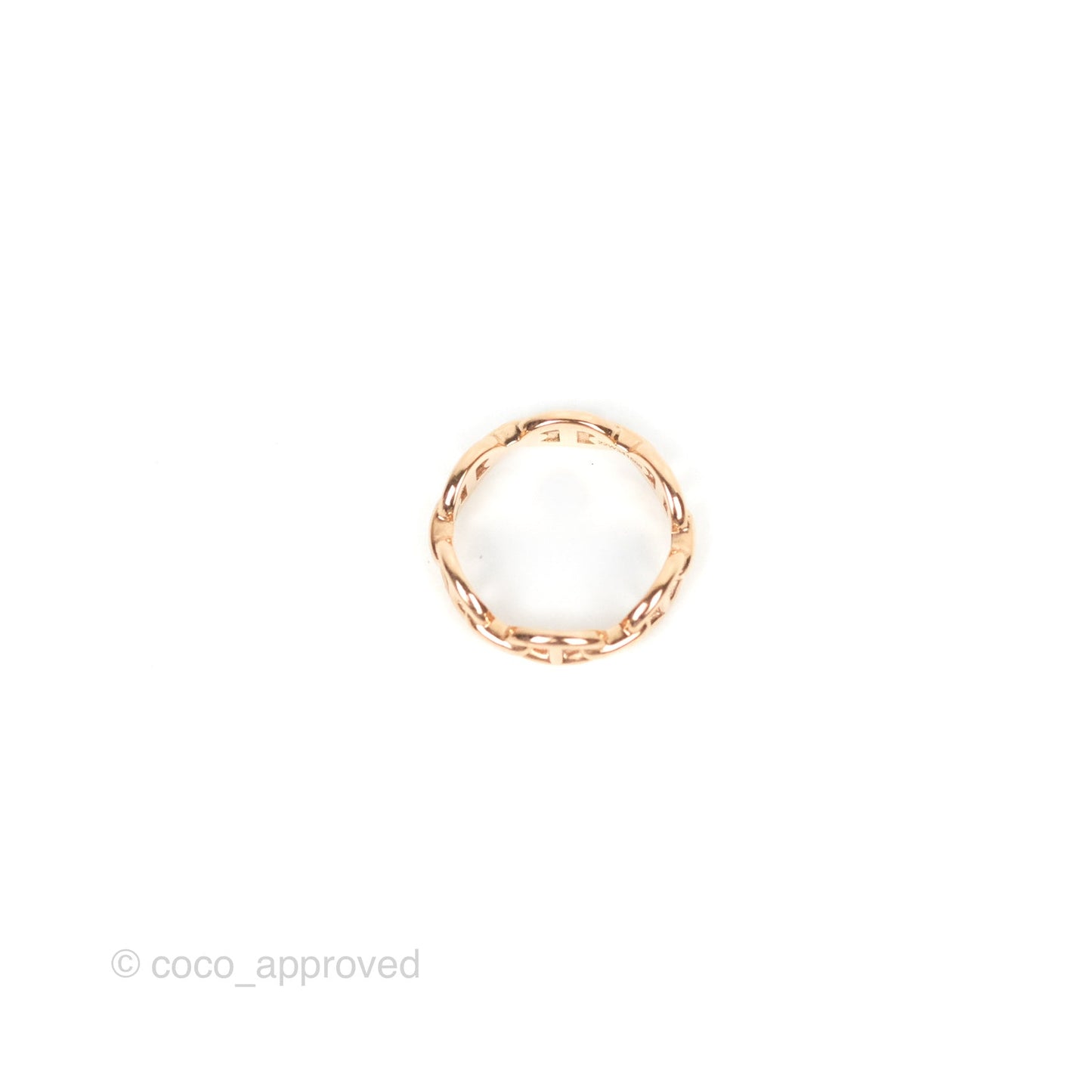 Hermès Chaine d'Ancre Enchainee Band Ring PM Rose Gold Size 52