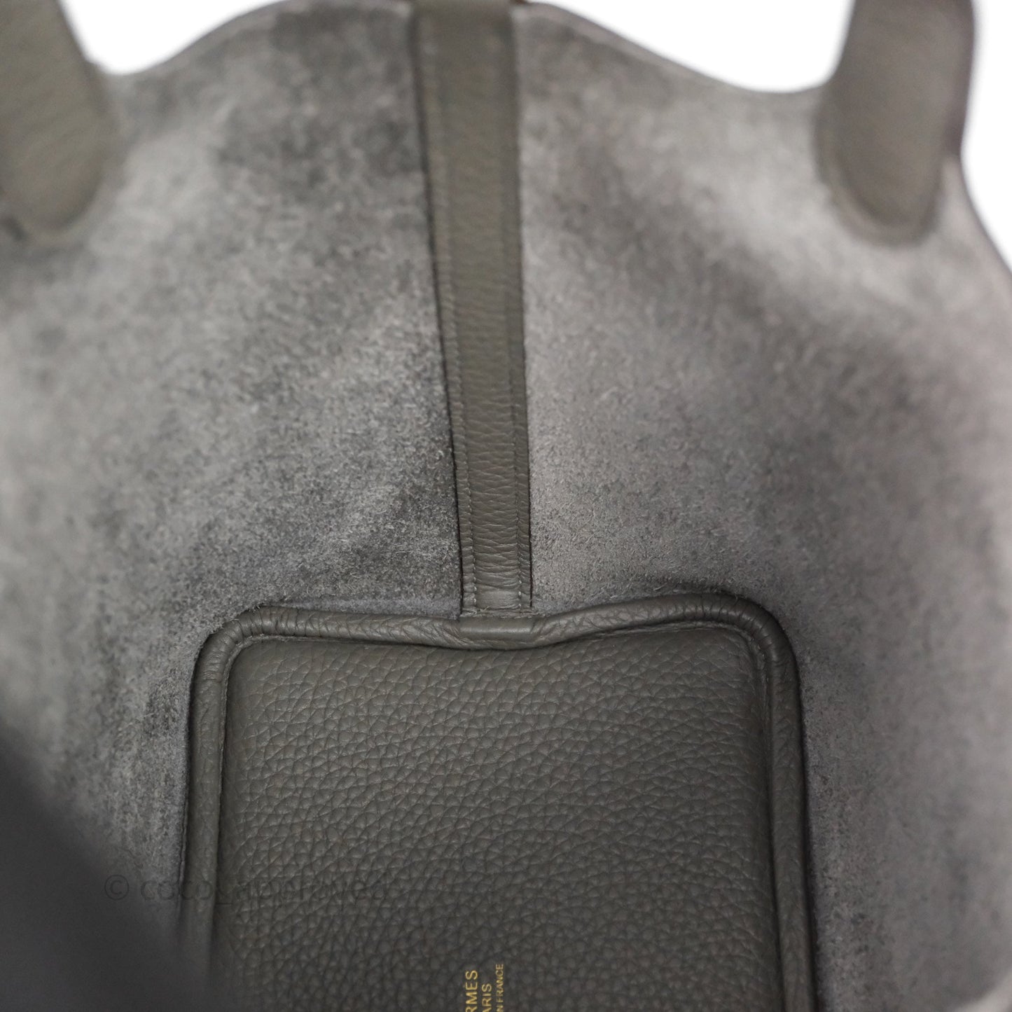 Hermès Picotin 18 Gris Meyer 0L Clemence Gold Hardware
