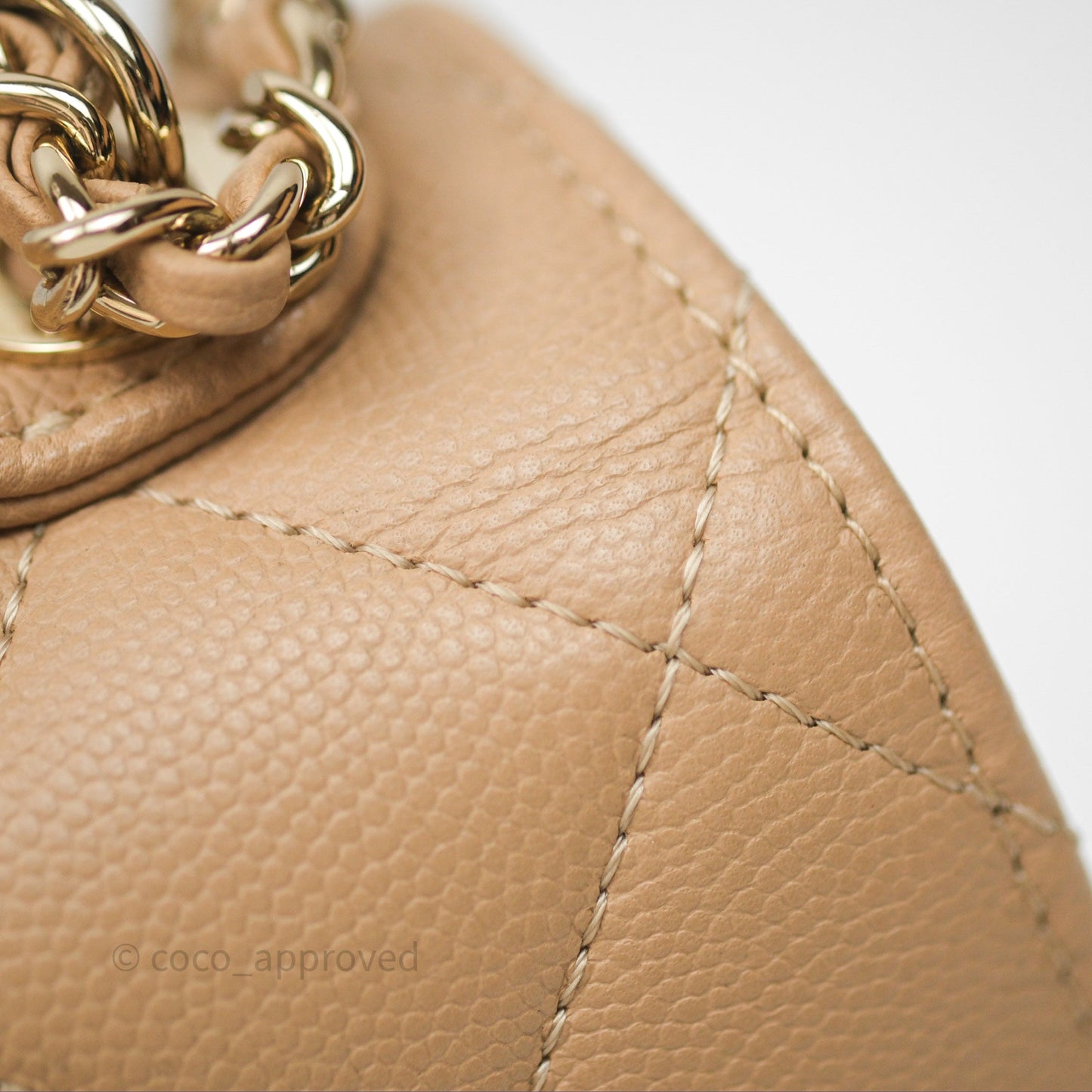 Chanel Quilted Small Business Affinity Flap Beige Caviar Gold Hardware