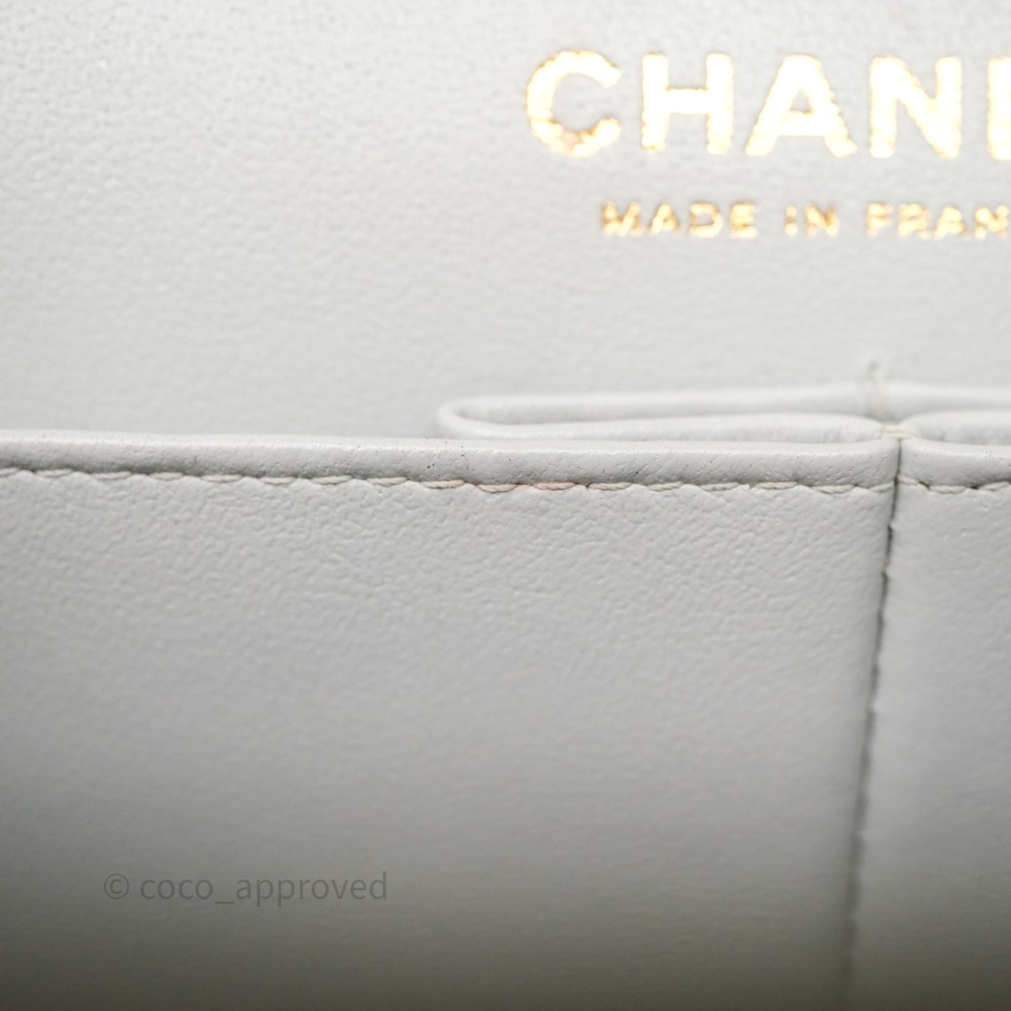 Chanel Small Classic Flap Quilted Grey Lambskin Gold Hardware