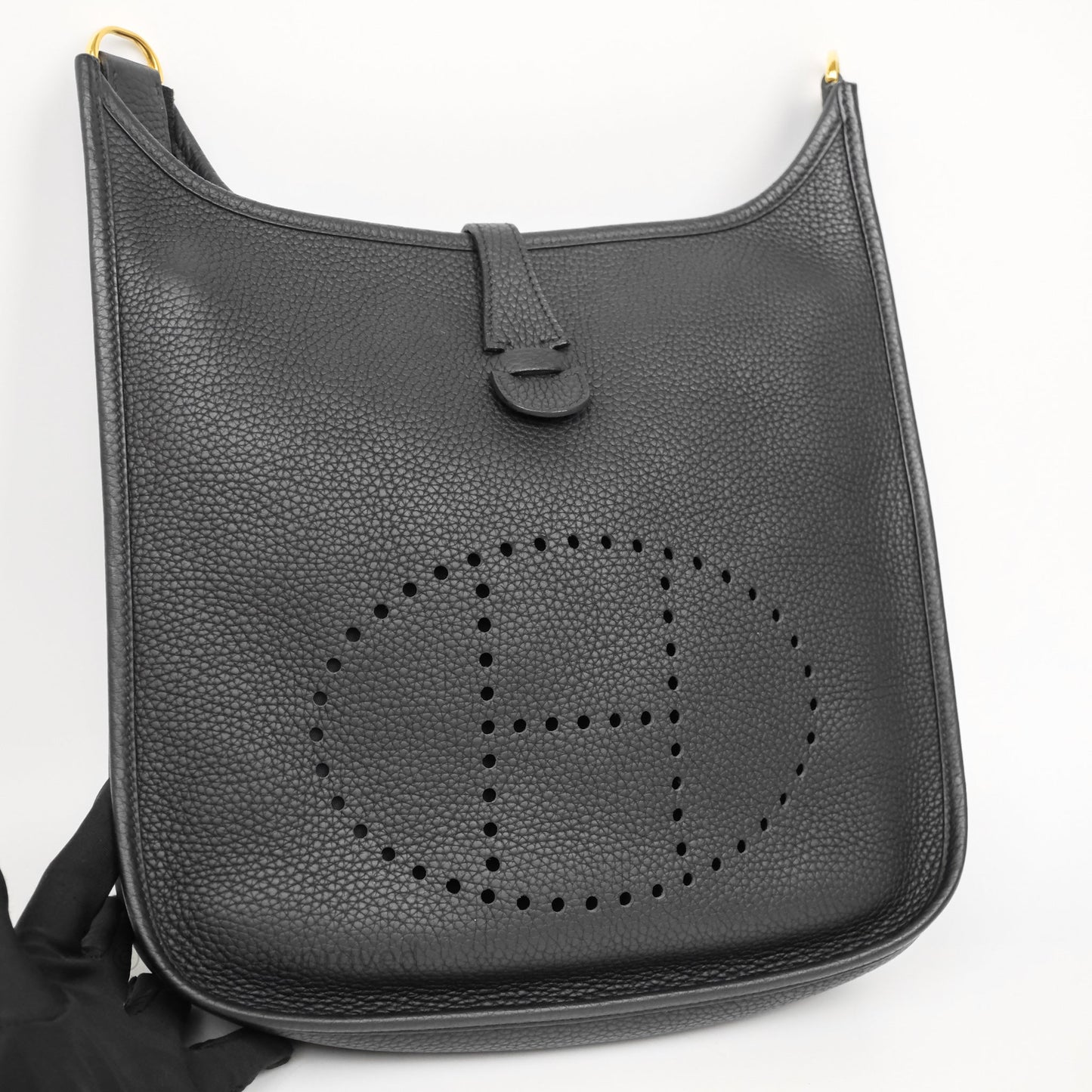 Hermes Evelyne III 29 Black Clemence Gold Hardware