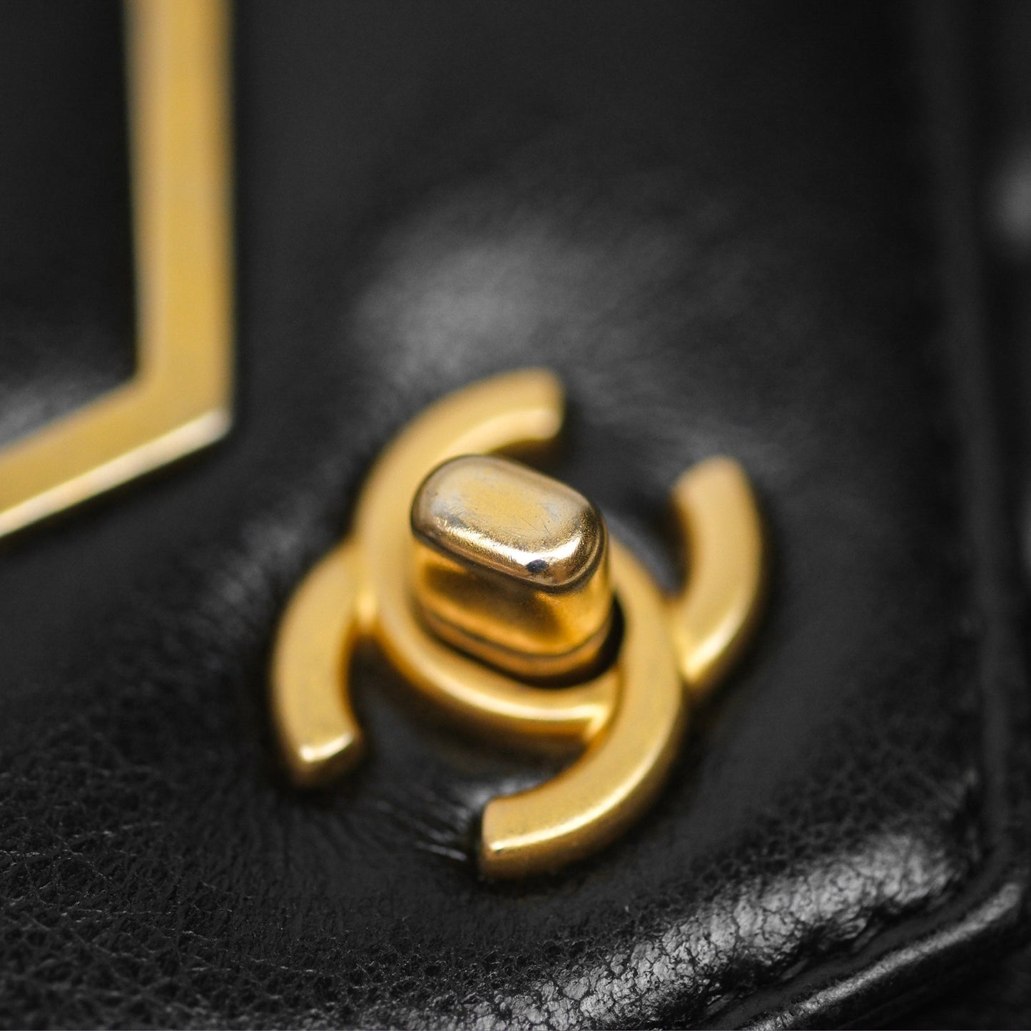 Chanel Reversed Chevron Wallet On Chain WOC Black Lambskin Aged Gold Hardware
