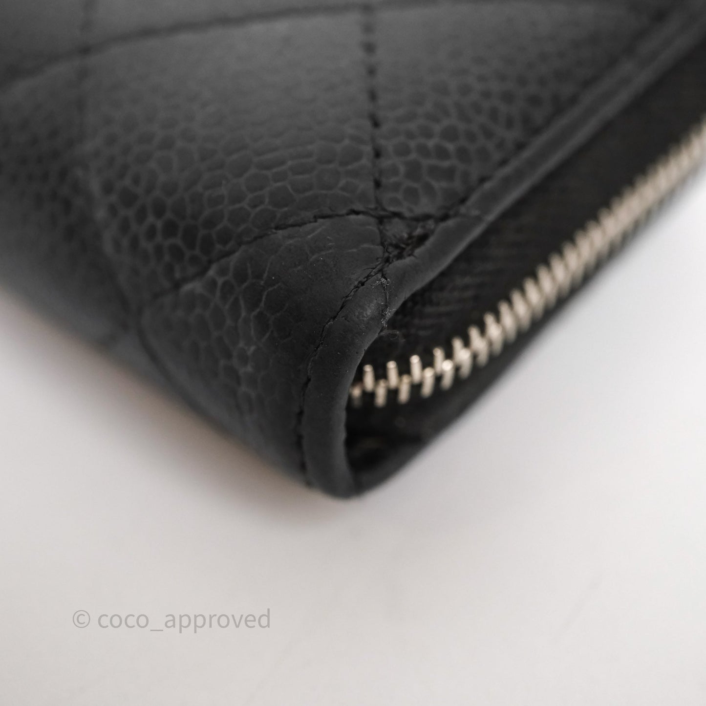 Chanel Classic Zipped Coin Purse Black Caviar Silver Hardware