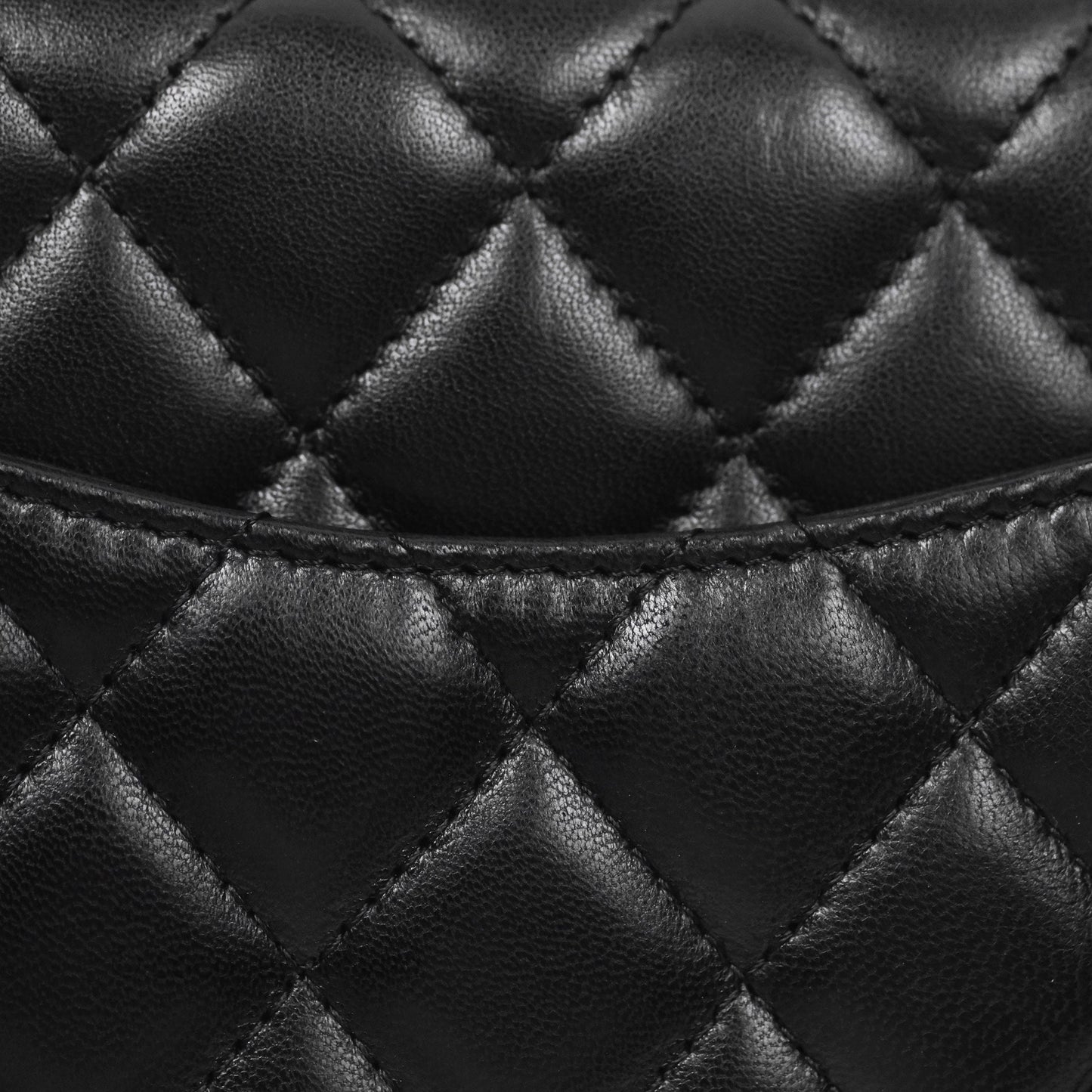 Chanel Quilted East West Flap Bag Black Lambskin Gold Hardware