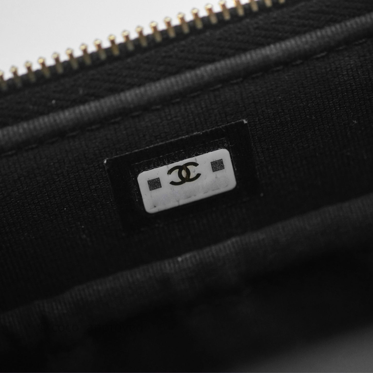 Chanel Cargo Pocket Top Handle Vanity with Chain Black Shiny Lambskin Gold Hardware 22K