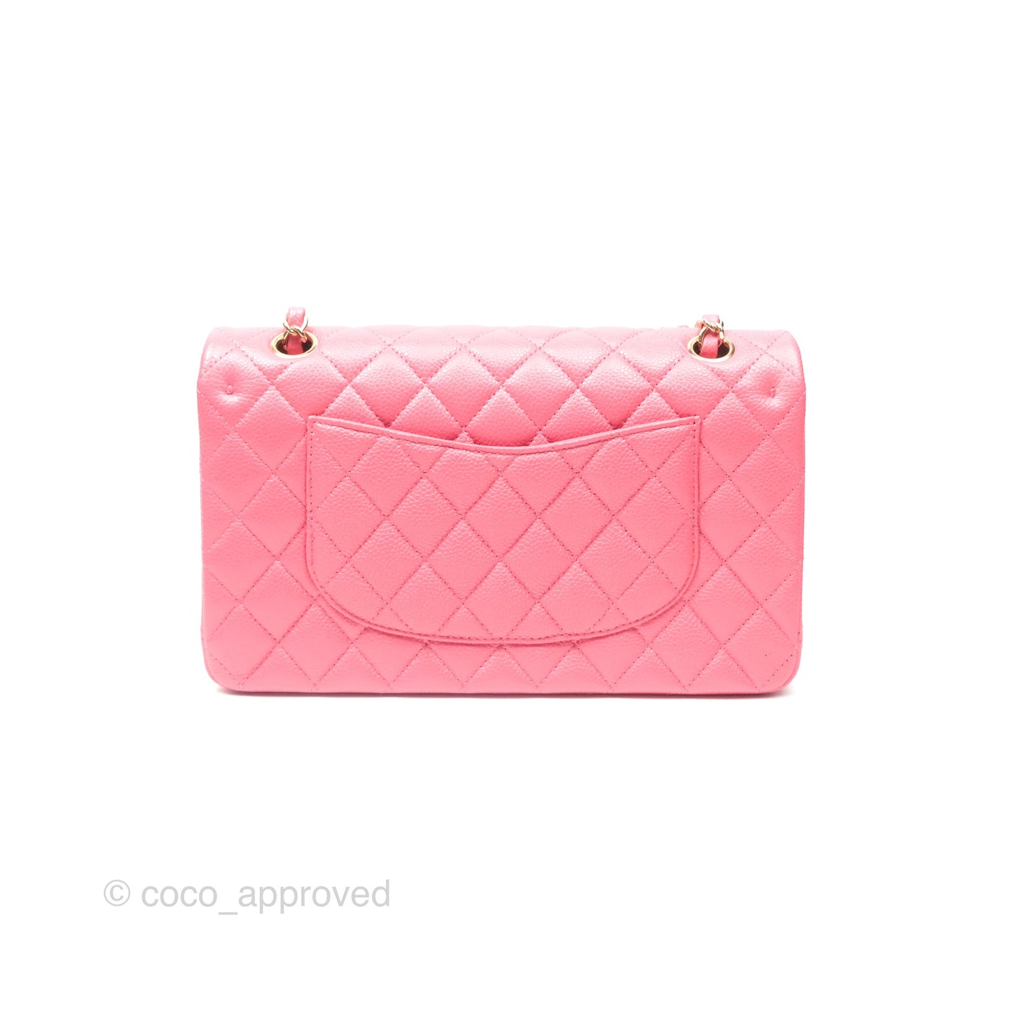 Chanel Medium Classic Flap Quilted Iridescent Pink Caviar Gold Hardware 18S