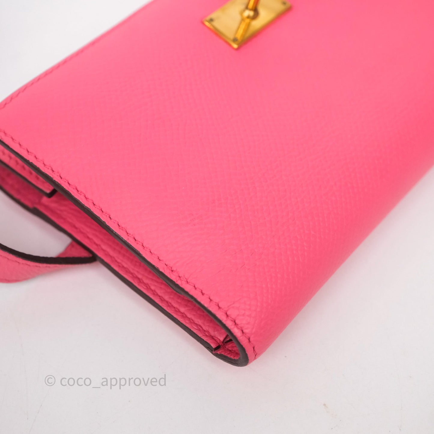 Hermès Kelly Depliant Medium Wallet Rose Epsom Gold Hardware
