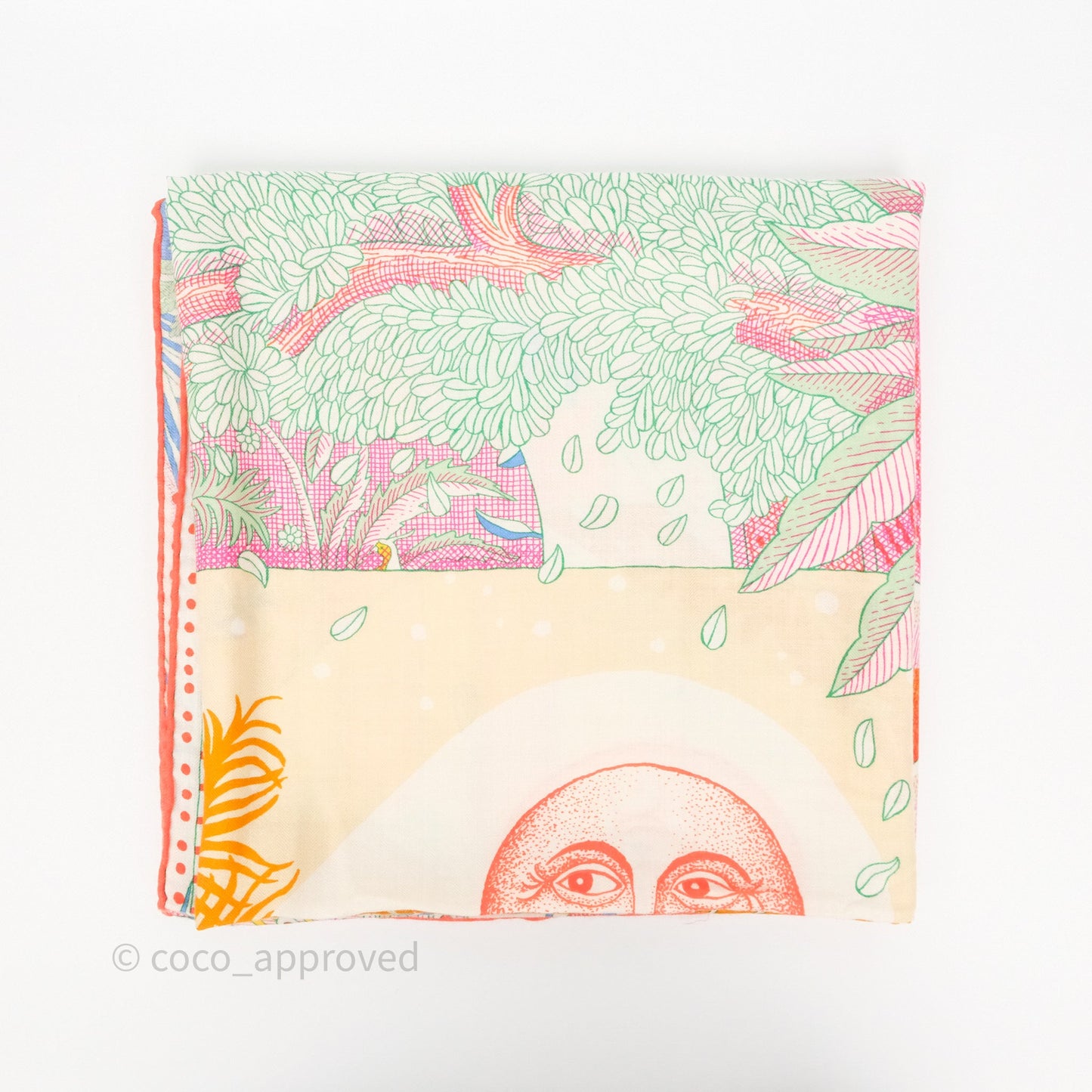 Hermès Acte III Scene I La Clairiere Scarf Shawl 140 Cashmere Silk
