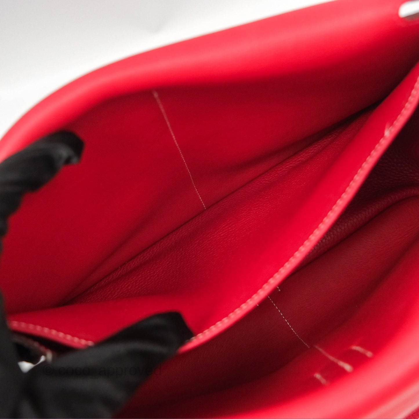 Hermès Halzan 31 Rouge Casque Clemence Palladium Hardware