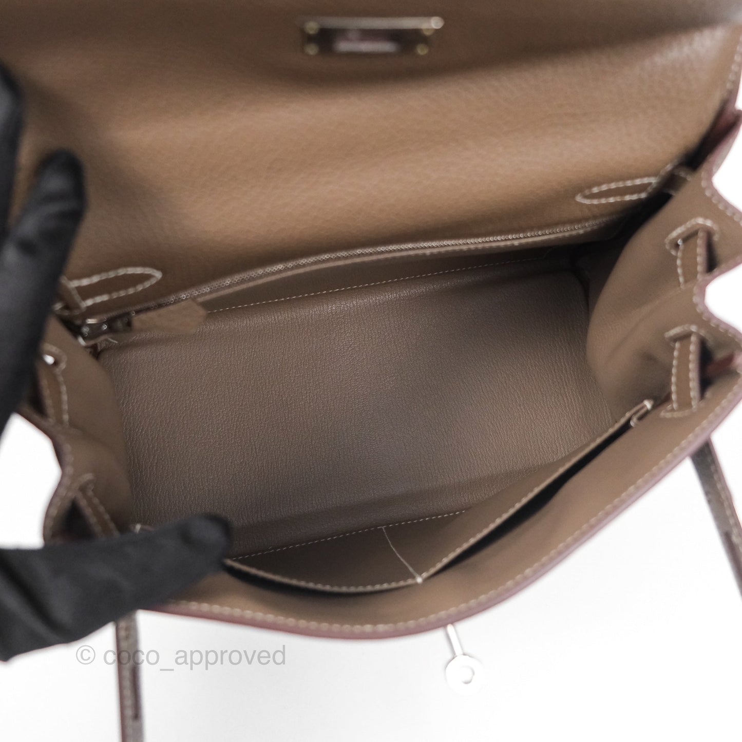 Hermès Kelly 28 Retourne Etoupe 18 Clemence Palladium Hardware