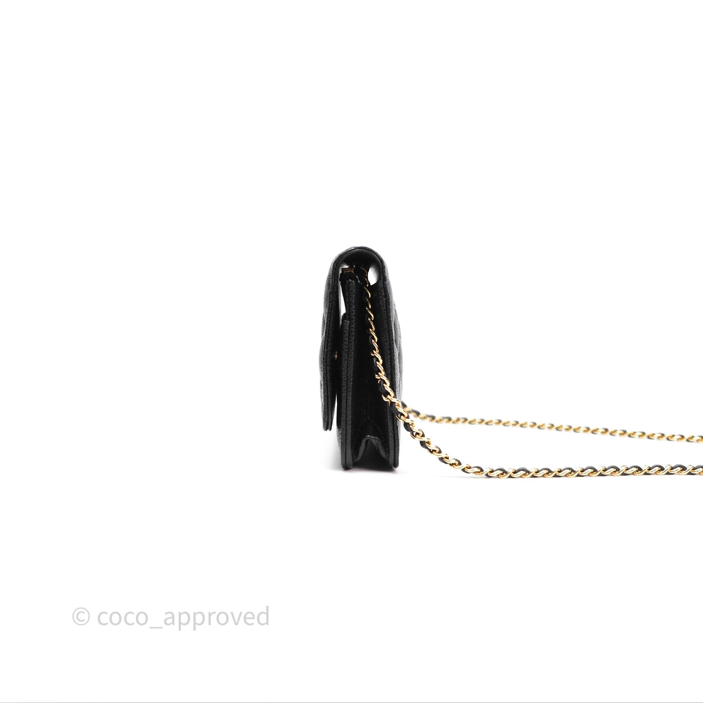 Chanel Quilted WOC Black Caviar Gold Hardware
