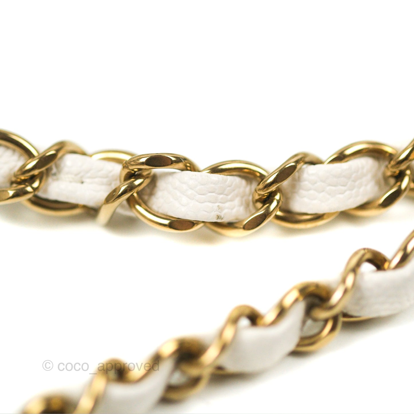 Chanel Classic M/L Medium Flap Quilted White Caviar Gold Hardware