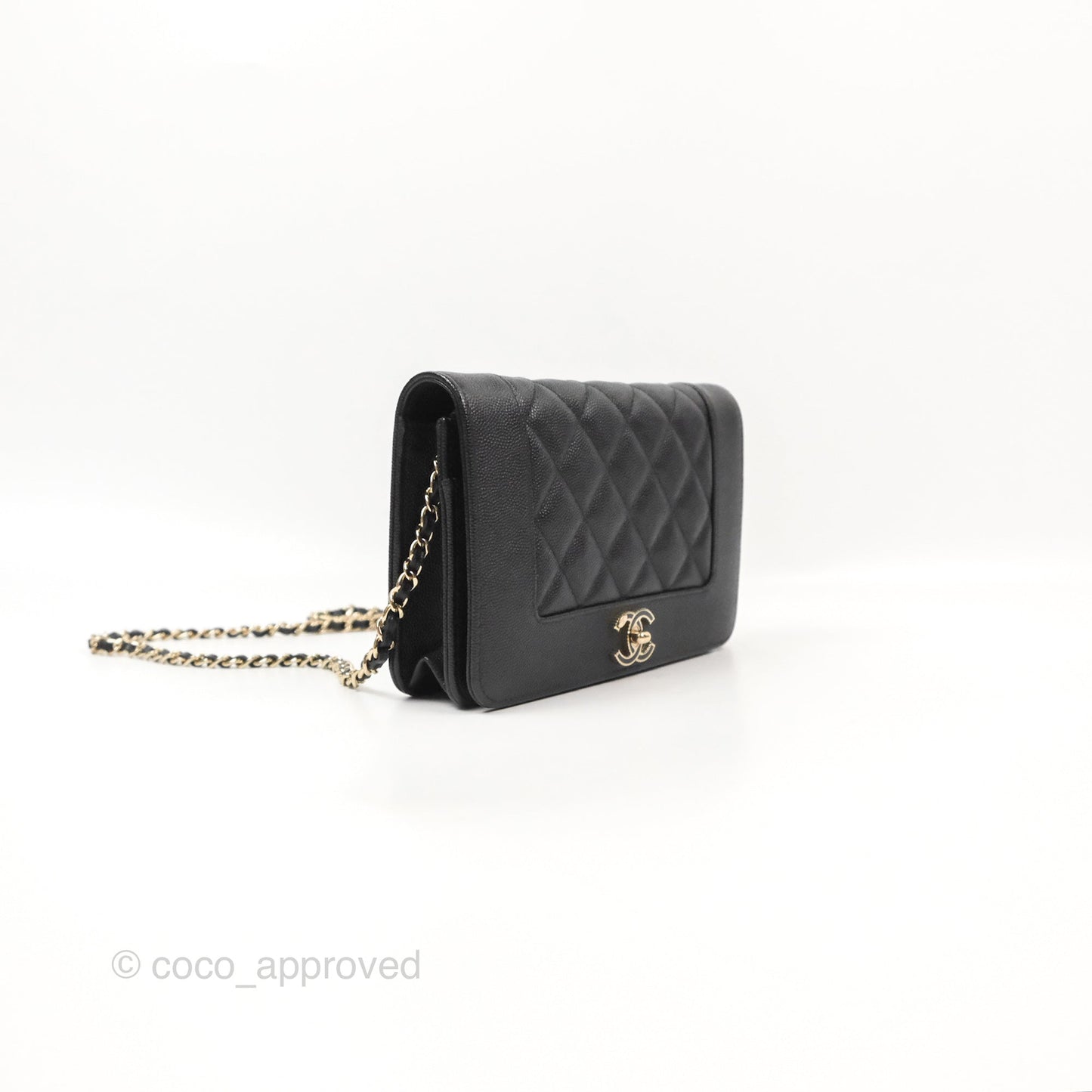 Chanel Mademoiselle WOC Black Caviar Gold Hardware