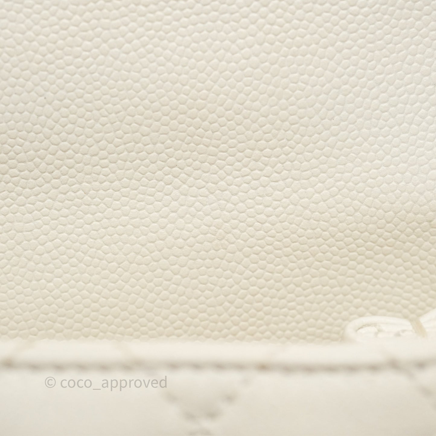 Chanel Mini Coco Handle Quilted Ivory White Caviar Gold Hardware