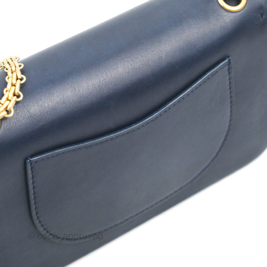 Chanel Nude Reissue 2.55 Medallion Flap 225 Navy Calfskin