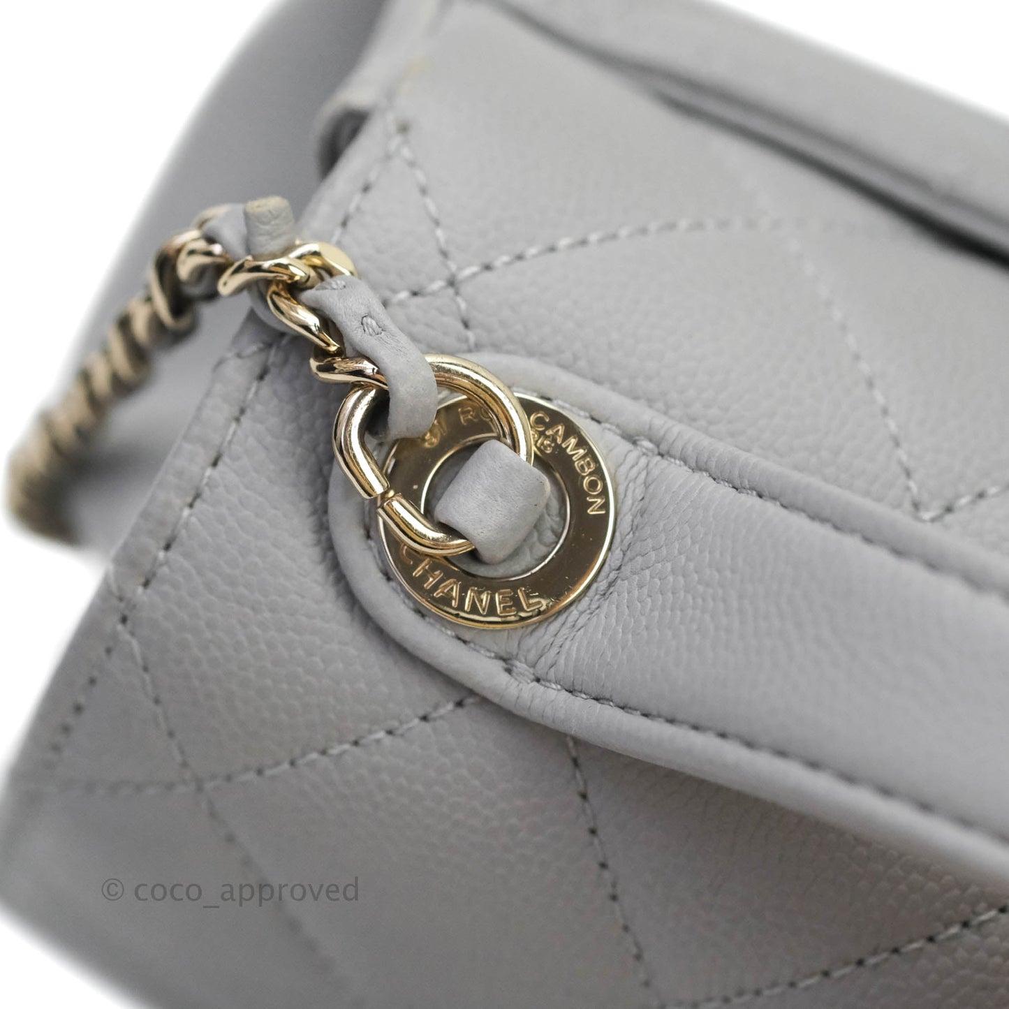 Chanel Quilted Small Business Affinity Flap Grey Caviar Gold Hardware