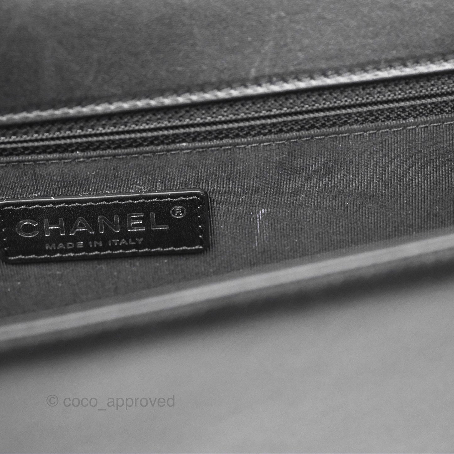 Chanel Quilted New Medium Boy Black Lambskin Ruthenium Hardware