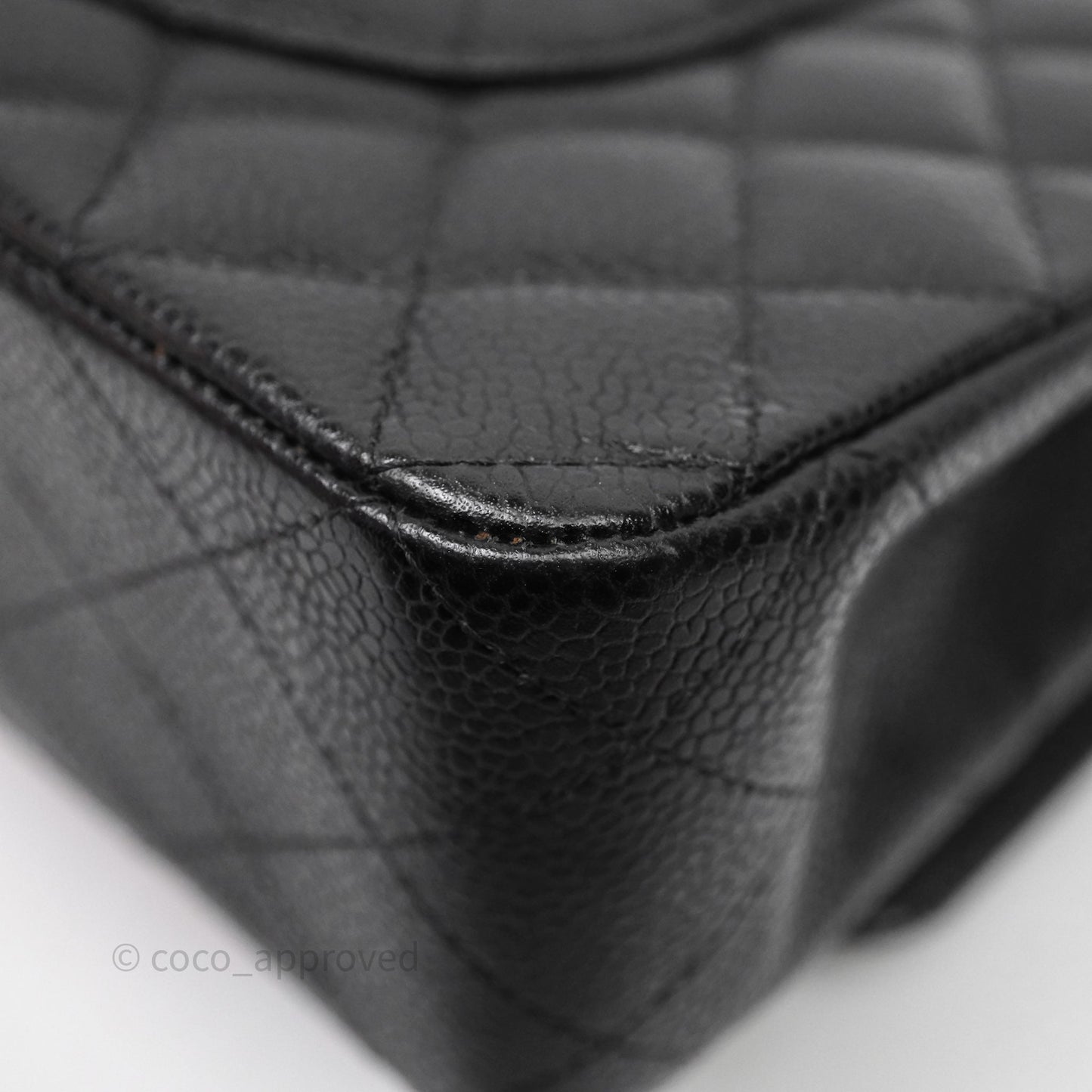 Chanel Classic M/L Medium Flap Quilted Black Caviar Gold Hardware