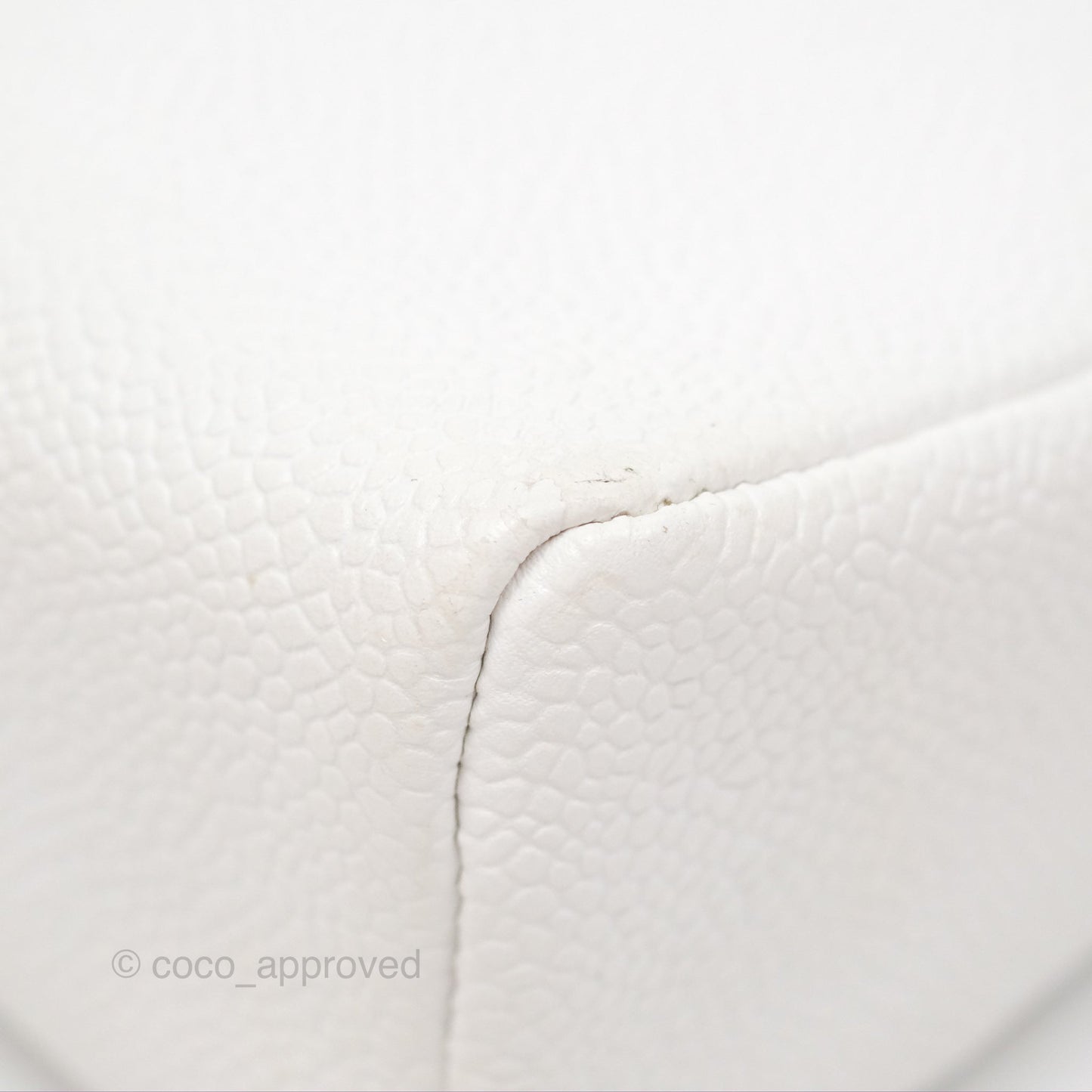 Chanel Vintage CC Clutch White Caviar Gold Hardware