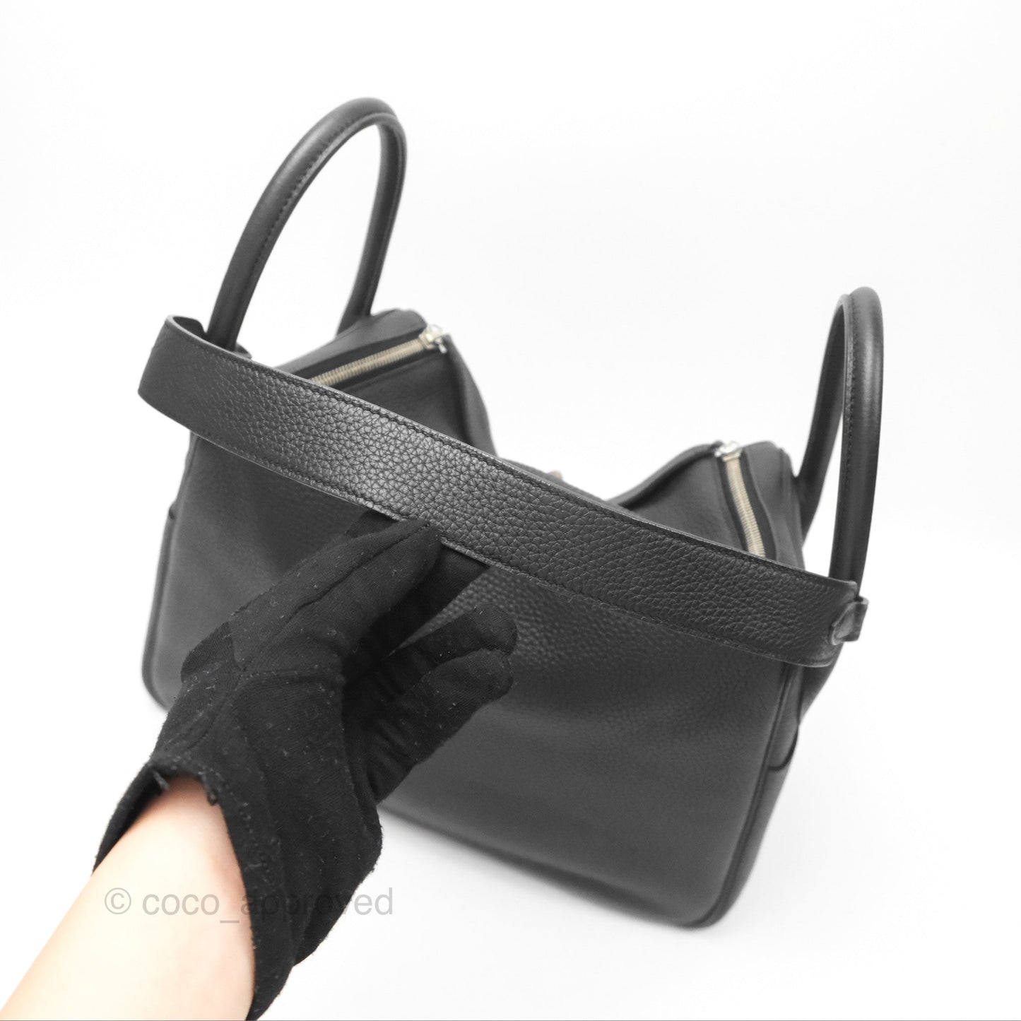 Hermès Lindy 30 Black Clemence Palladium Hardware