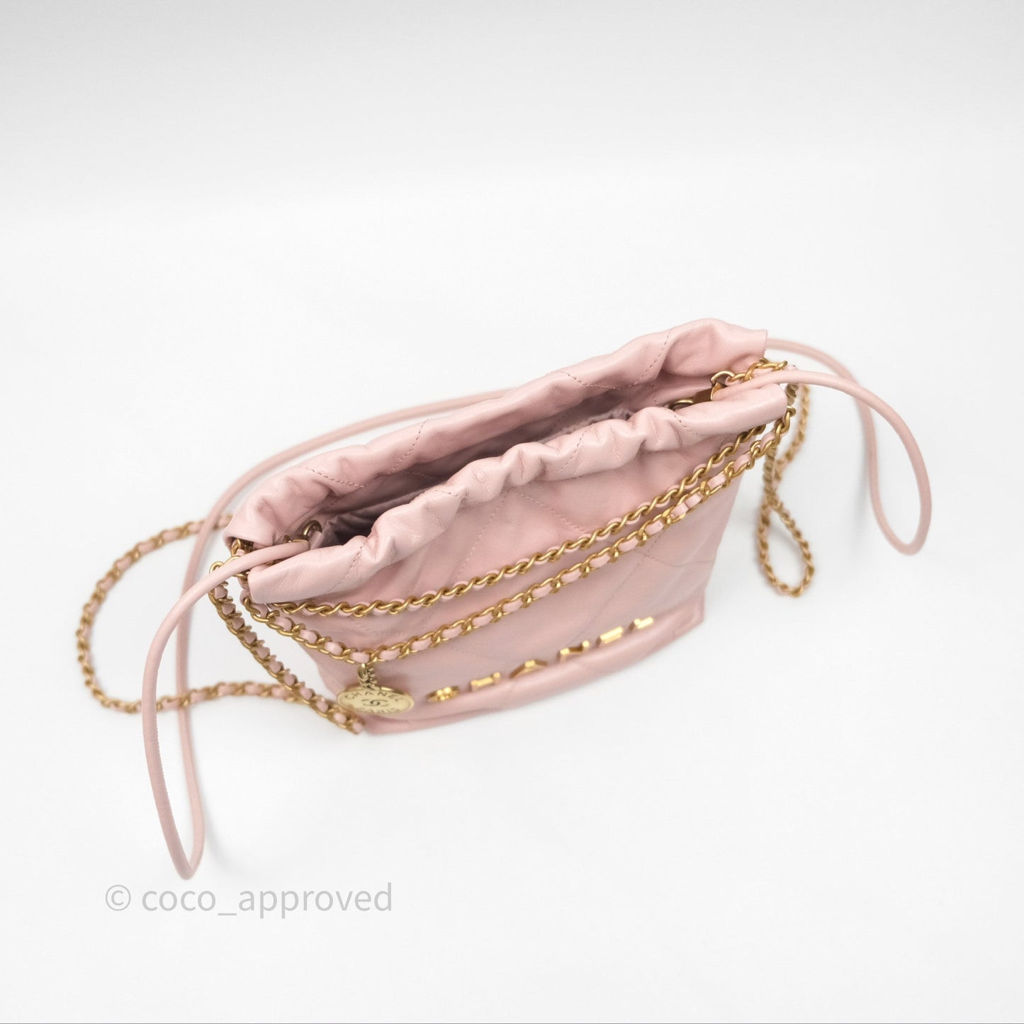 Chanel 22 Mini Bag Light Pink Crumpled Calfskin