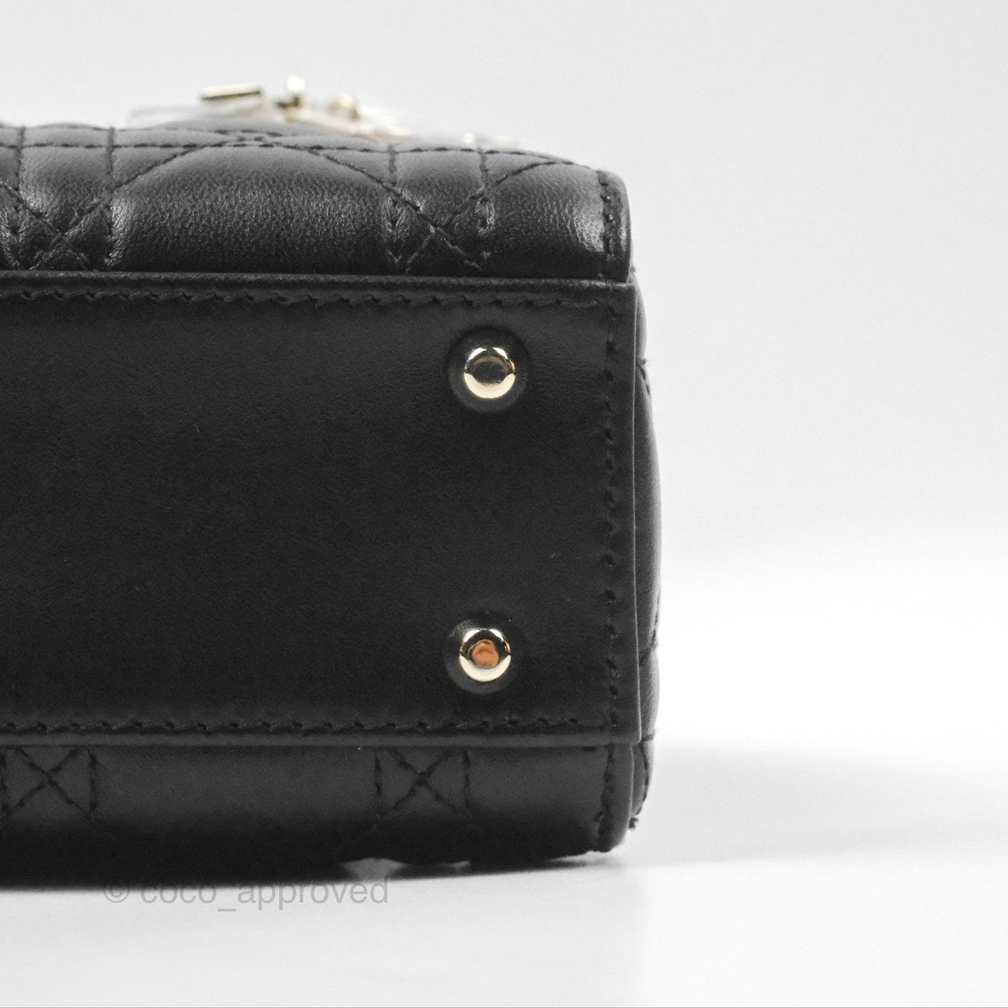 Christian Dior Mini Lady Dior Black Lambskin Gold Hardware