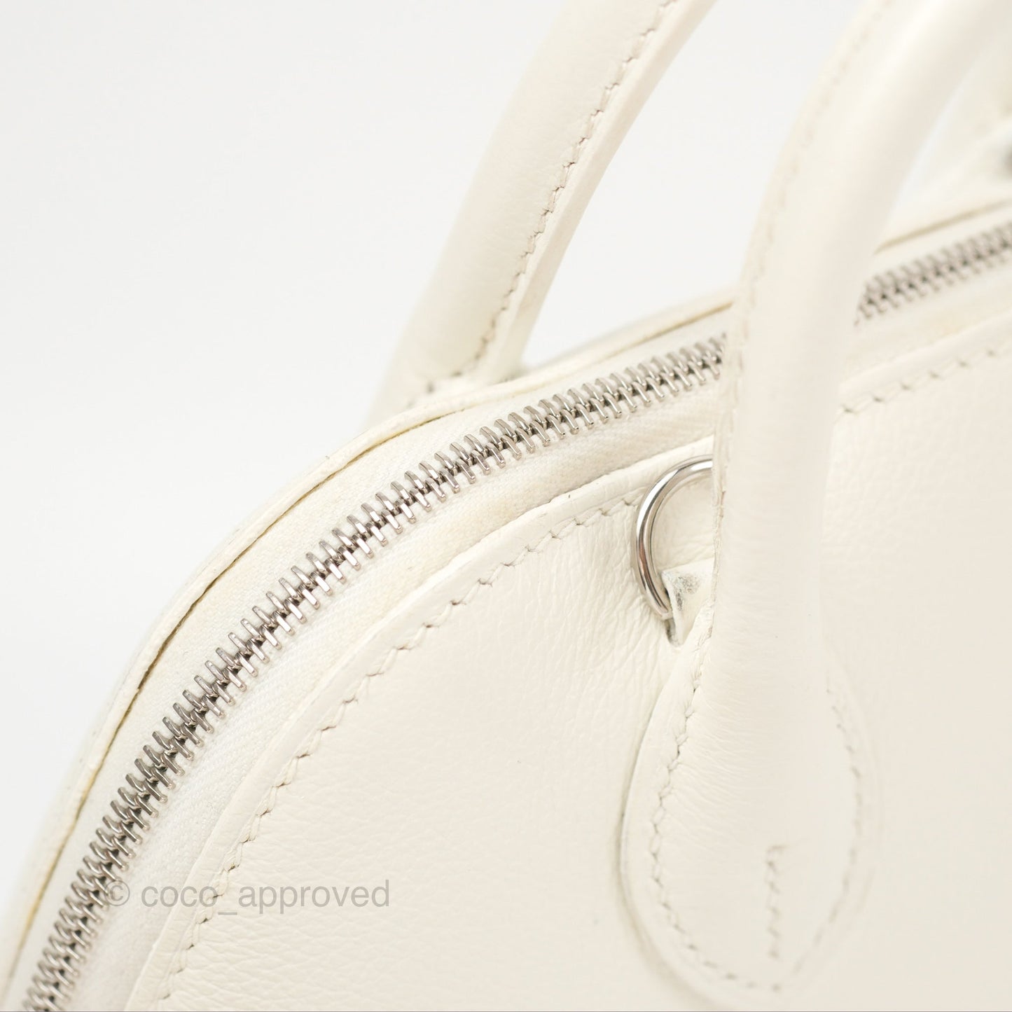 Hermès Mini Bolide 1923 White/Lime Evercolor Palladium Hardware