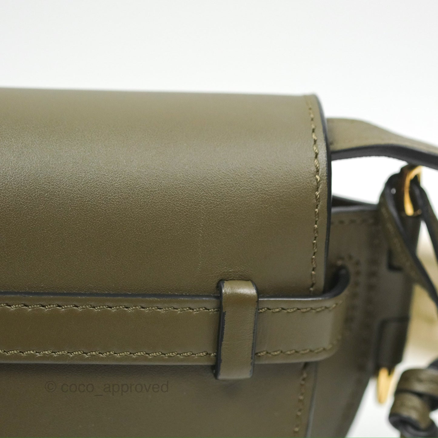 Loewe Mini Gate Dual Bag Soft Calfskin & Jacquard Strap Autumn Green