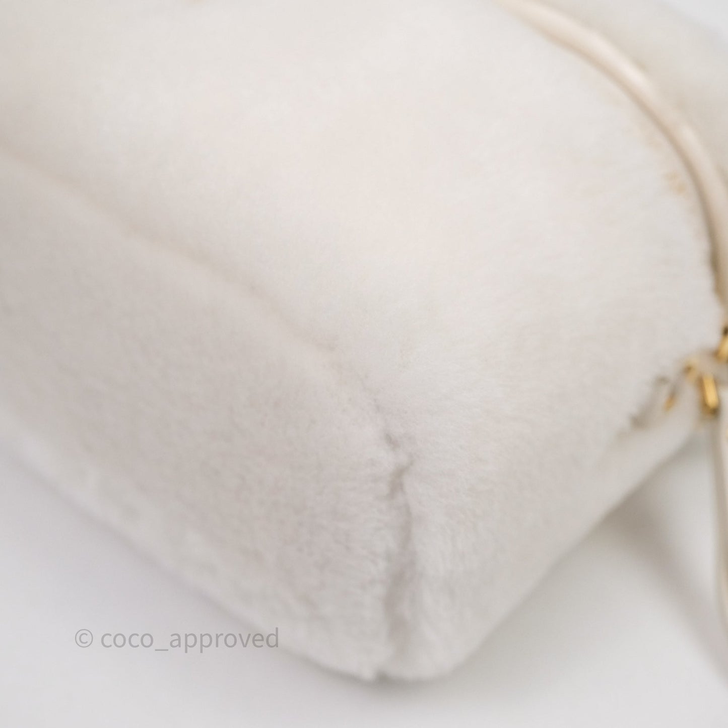 Miu Miu Shearling Vanity Case White Gold Hardware