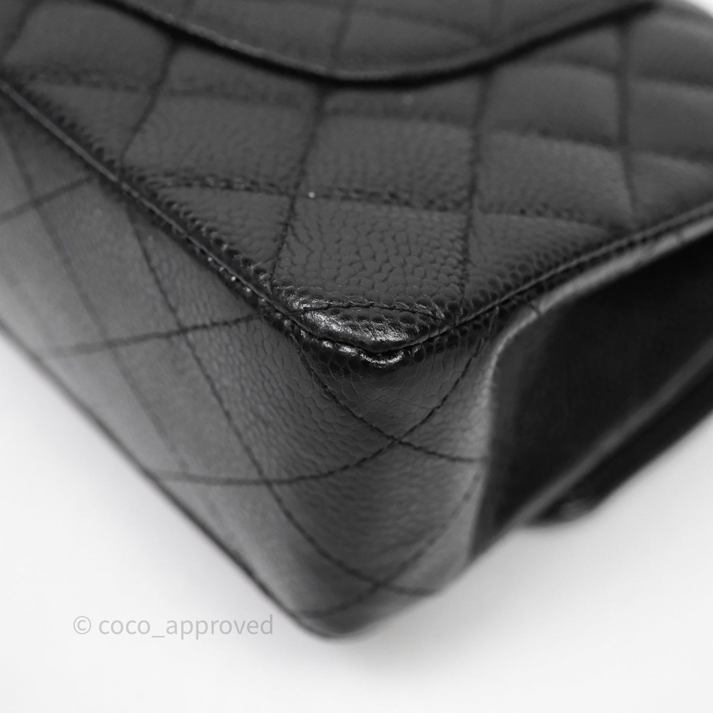 Chanel Classic M/L Medium Flap Quilted Black Caviar Silver Hardware
