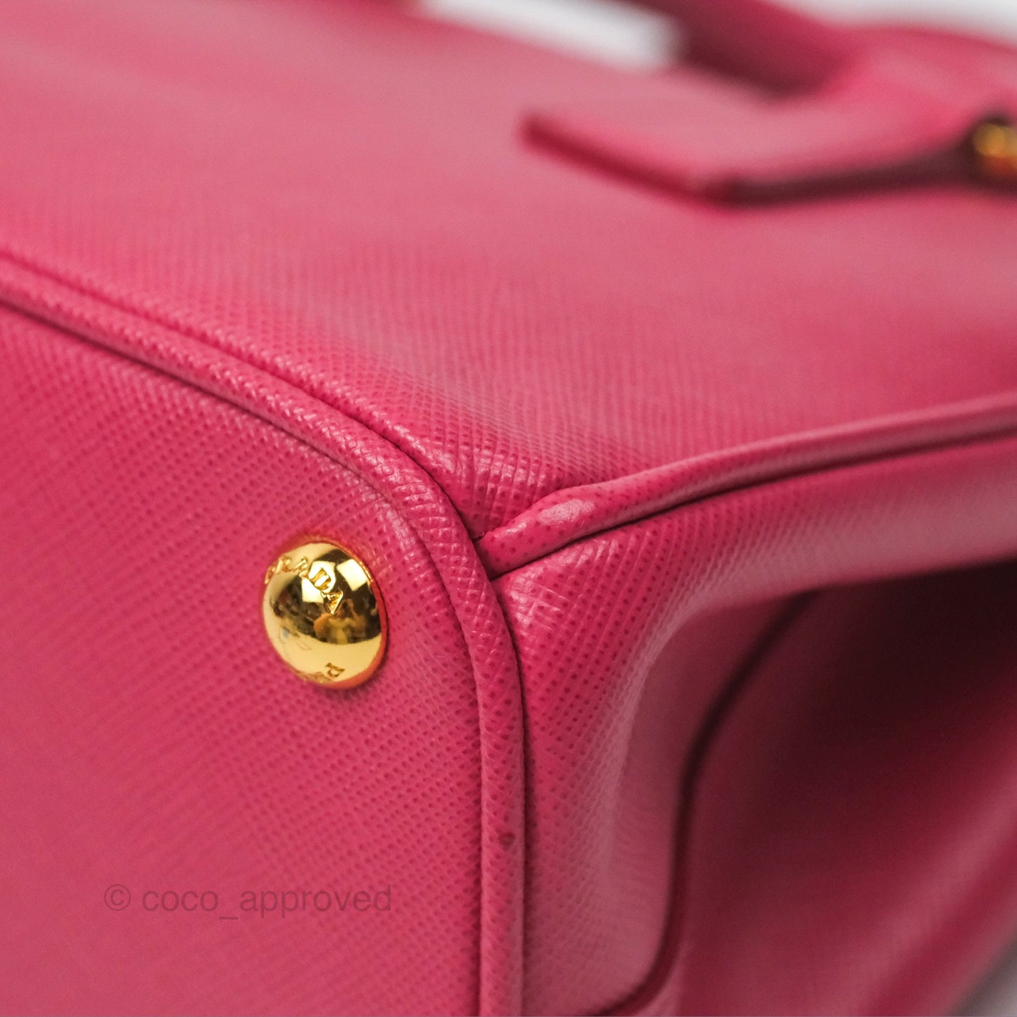 Prada Mini Galleria Bag Saffiano Lux Peonia