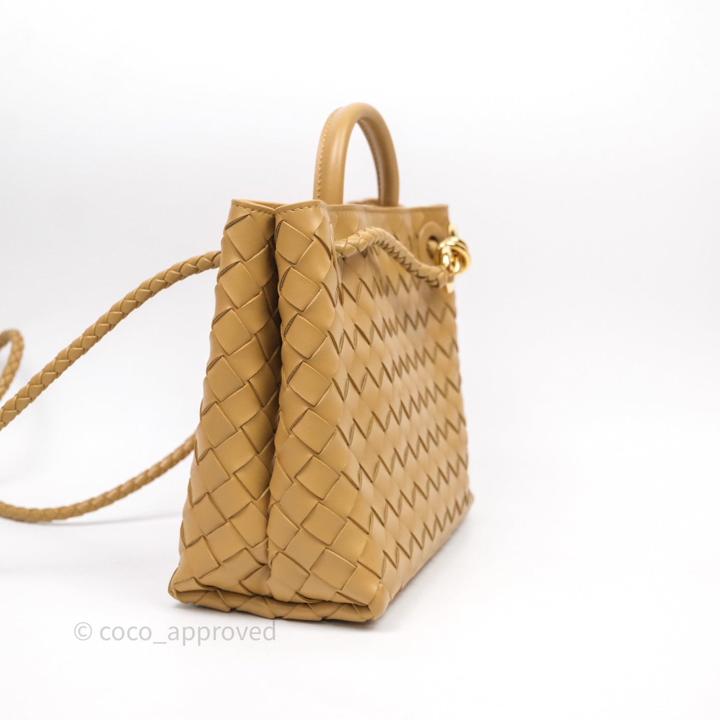 Bottega Veneta Small Andiamo Bag Dark Praline Intrecciato Lambskin
