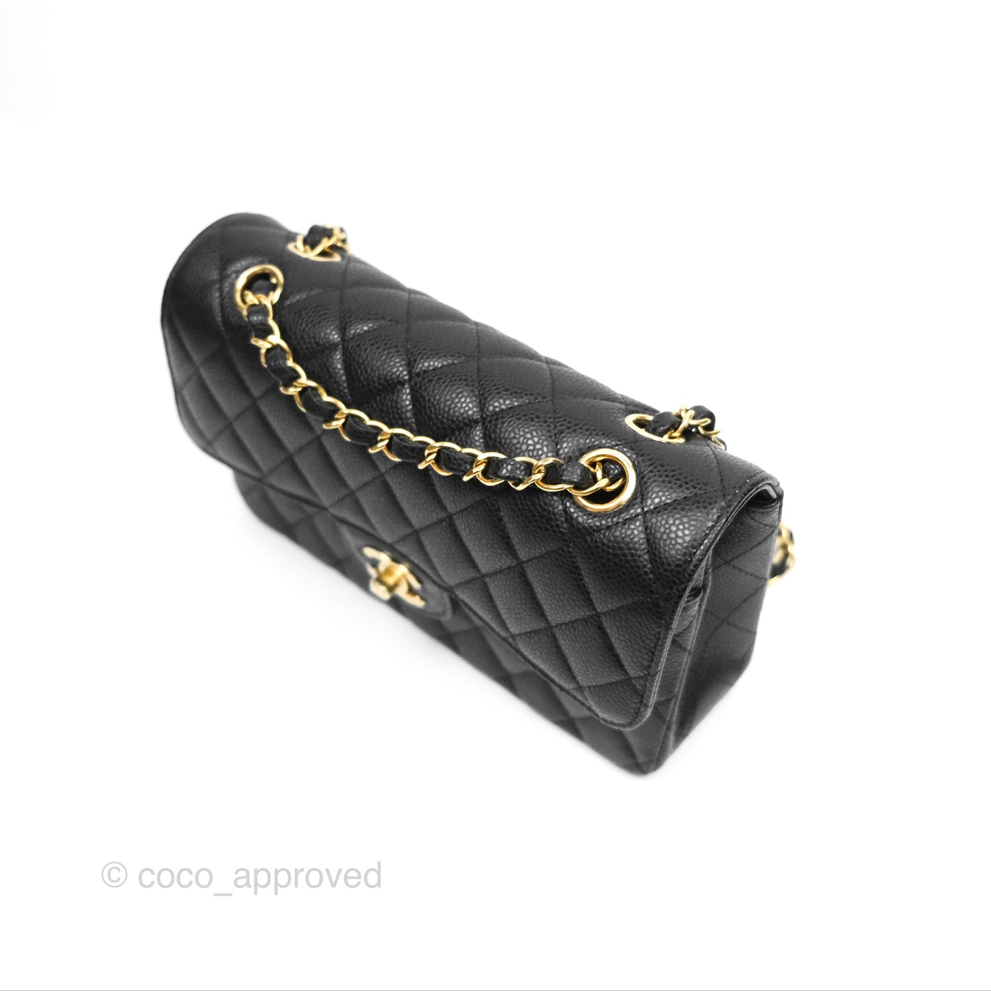 Chanel Small Classic Flap Quilted Black Caviar Gold Hardware