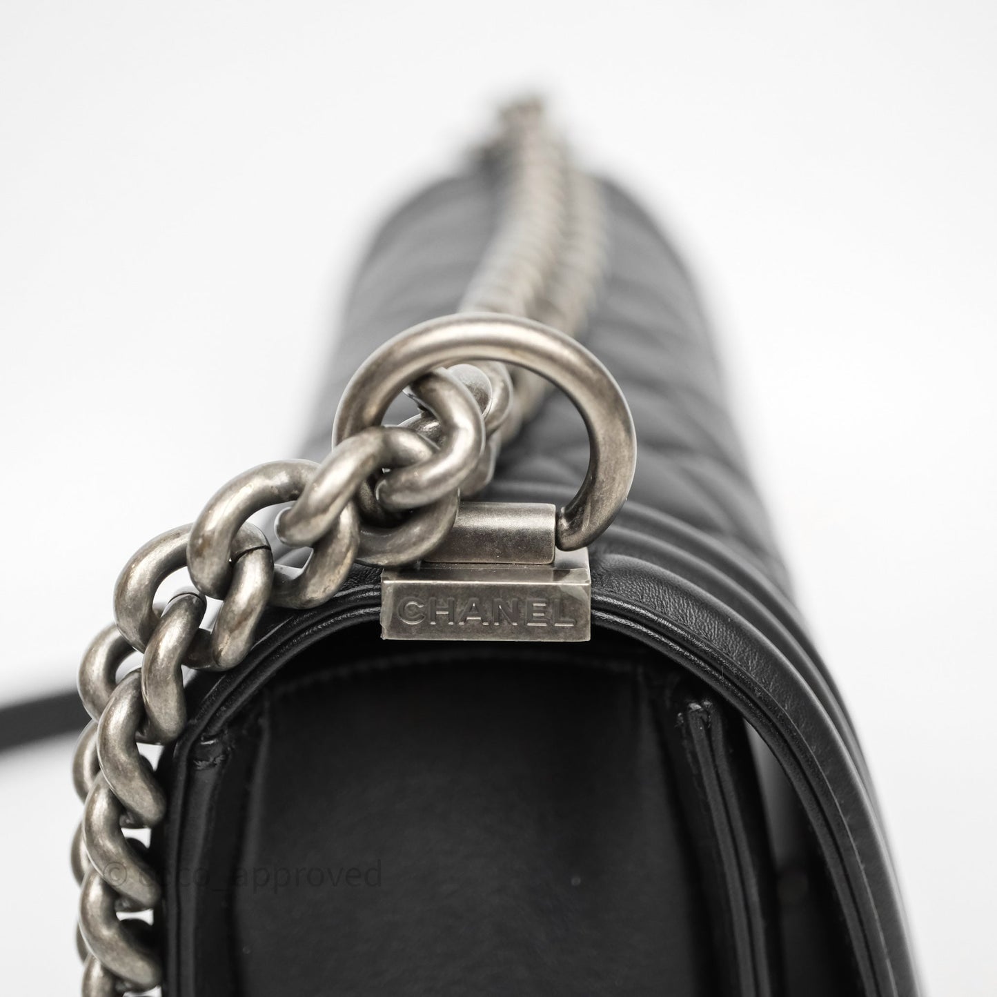 Chanel Quilted Medium Boy Black Calfskin Ruthenium Hardware