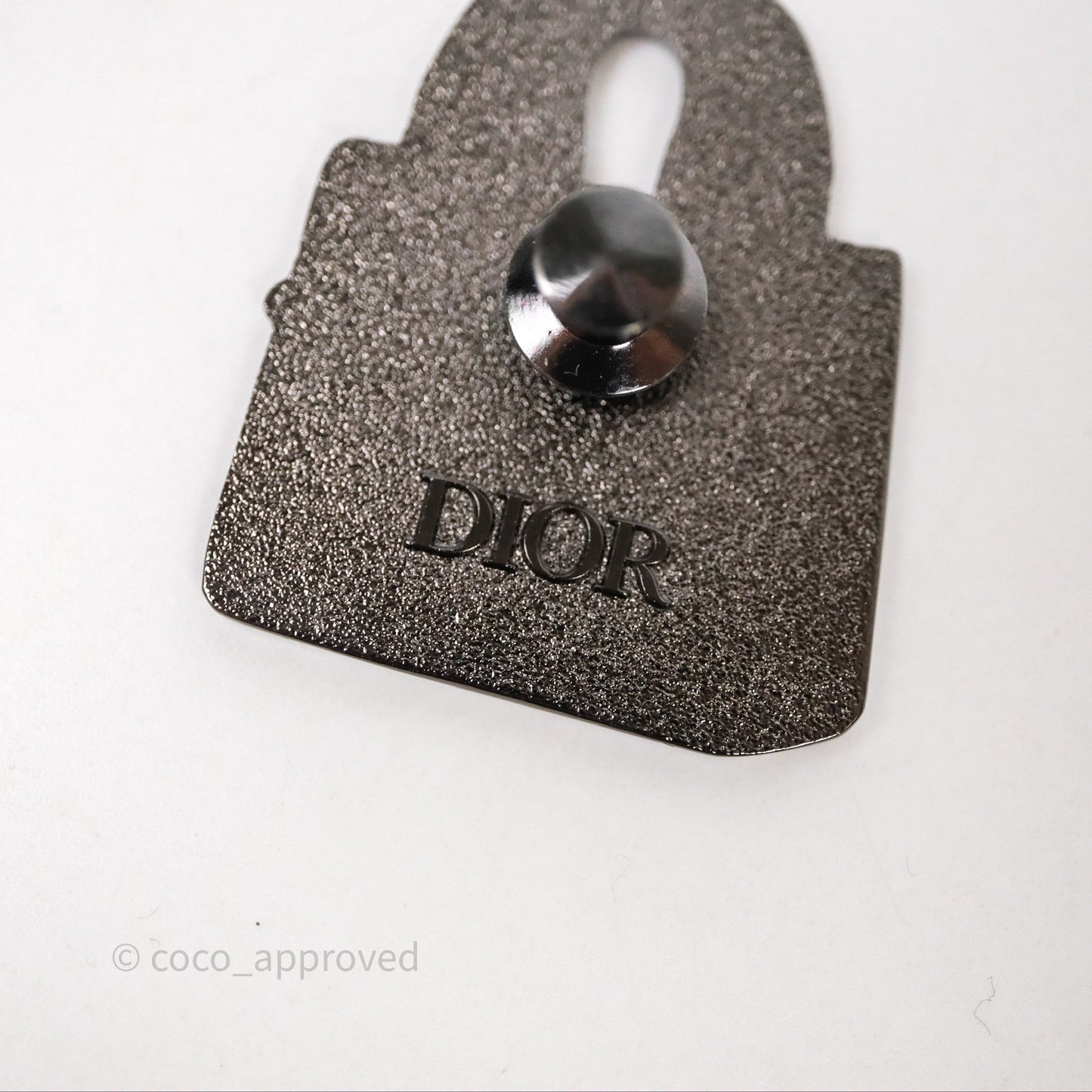 Dior D-lite Pin Brooch Light Grey Silver Tone