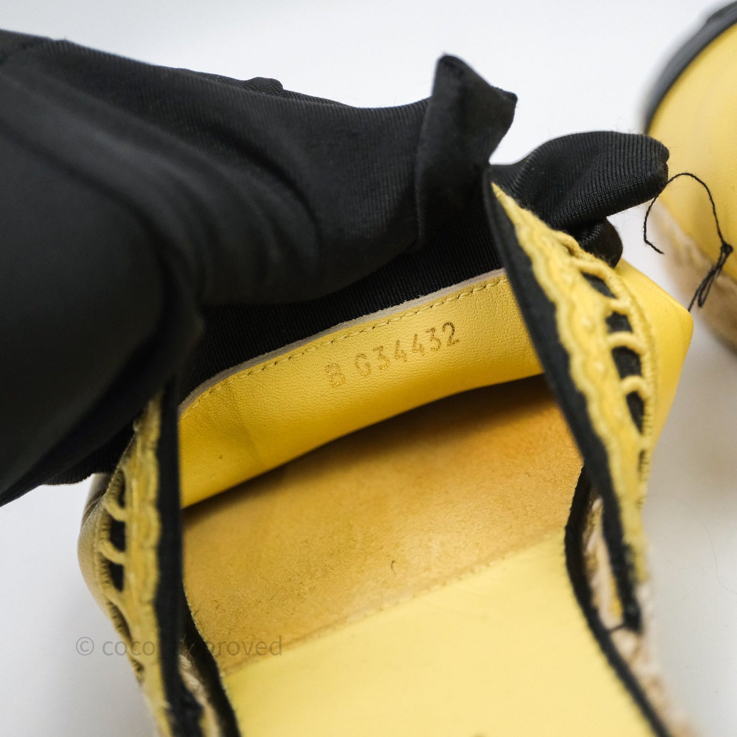 Chanel CC Logo Yellow/Black Slippers Size 38