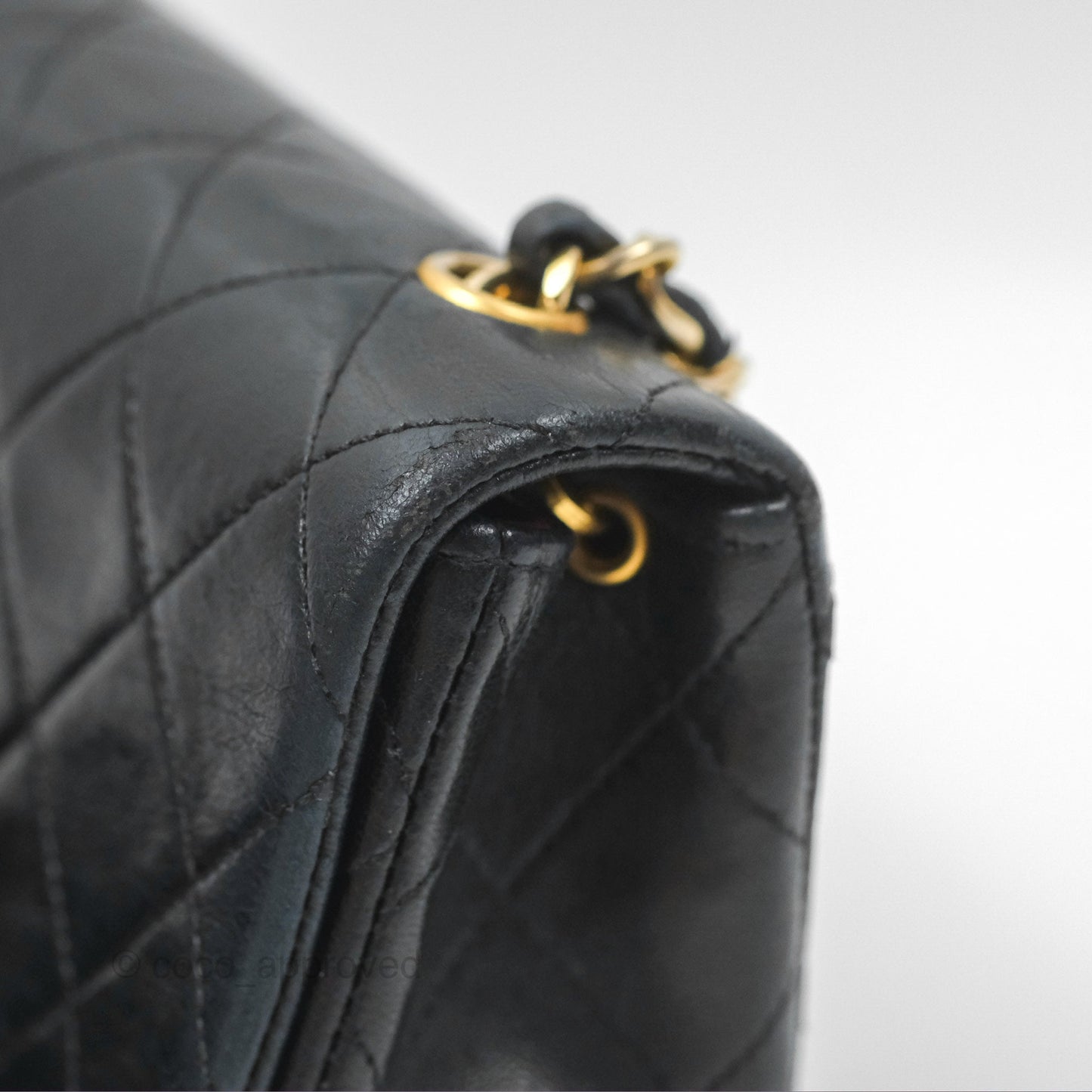 Chanel Vintage Mini Single Full Flap Bag Black Lambskin 24K Gold Hardware