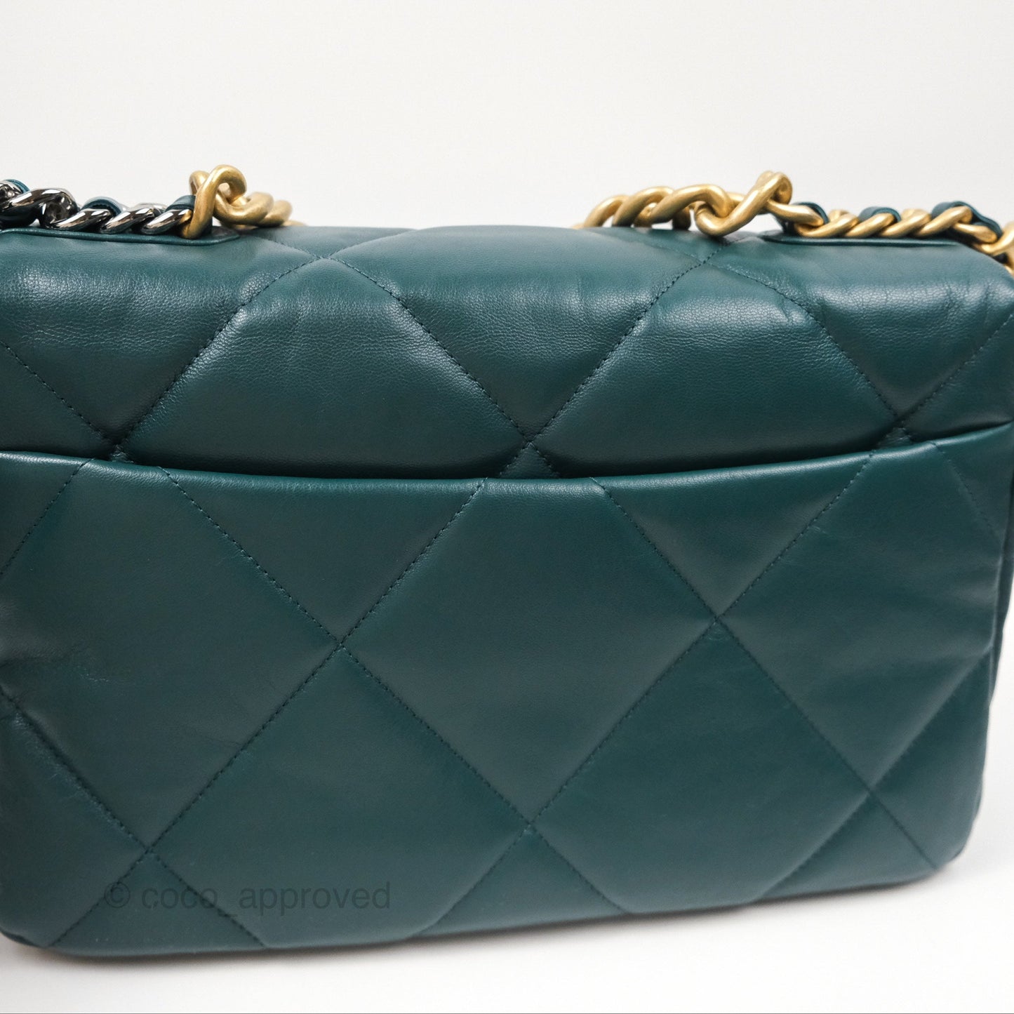 Chanel 19 Medium Green Goatskin Mixed Hardware