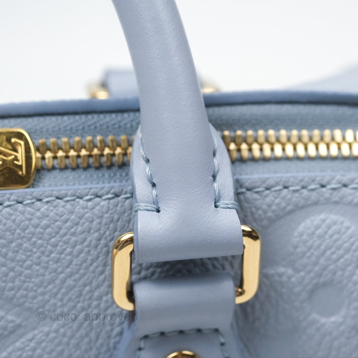 Louis Vuitton Speedy Bandoulière 20 Monogram Empreinte Leather Blue Hour
