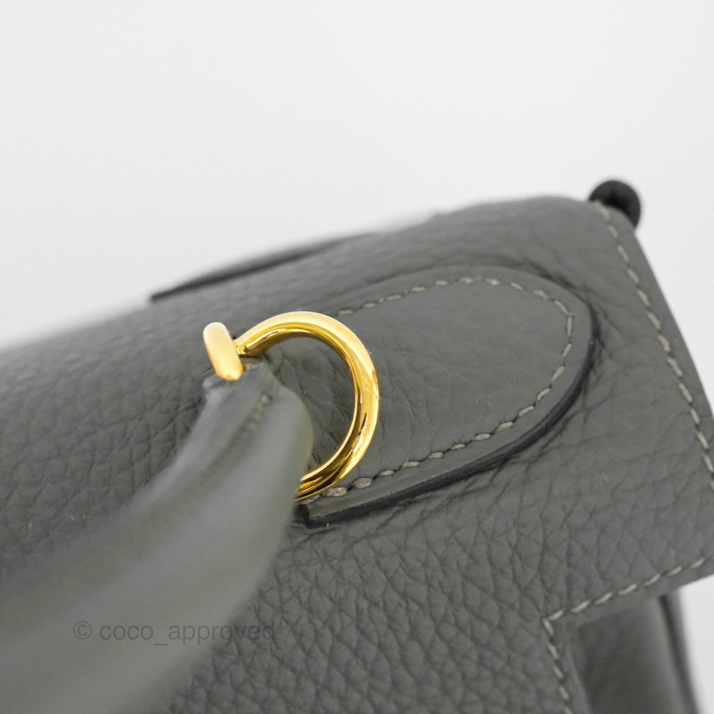 Hermès Kelly 28 Retourne Gris Meyer 0L Clemence Gold Hardware