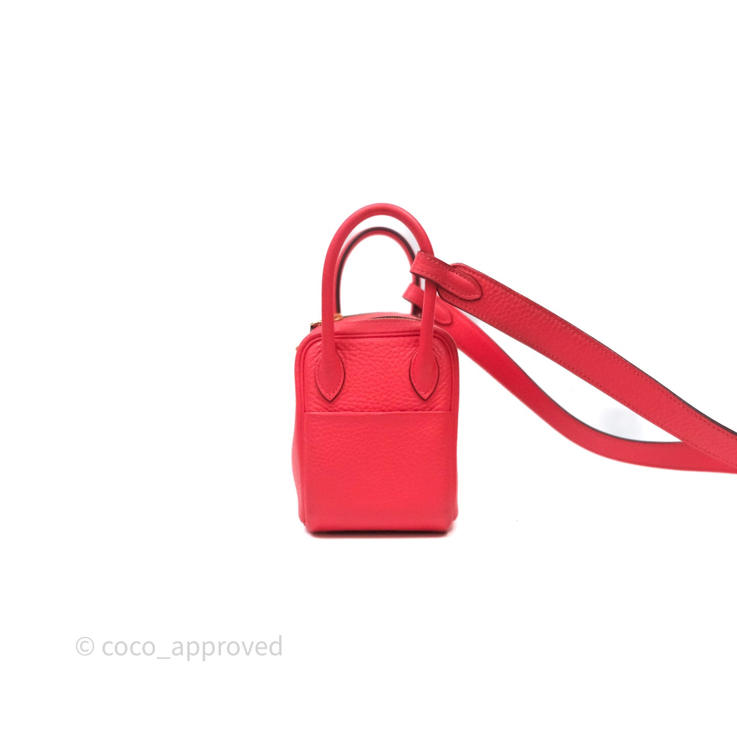 Hermès Mini Lindy 0E Rose Texas Clemence Gold Hardware